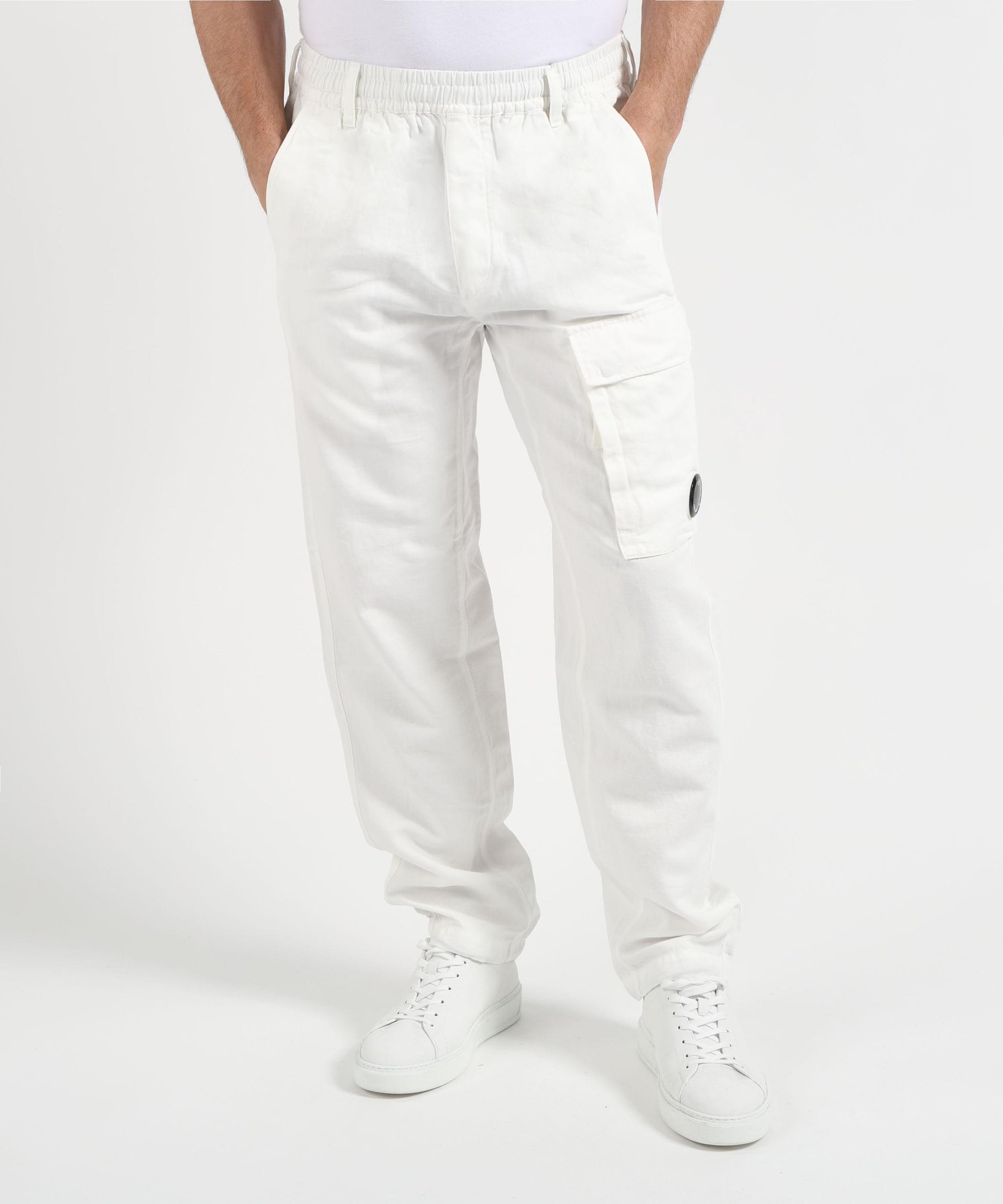 Cargo pants C.P. COMPANY Cotton Rip-Stop Boxy Lens Cargo Pants Bianco | C.P. COMPANY
