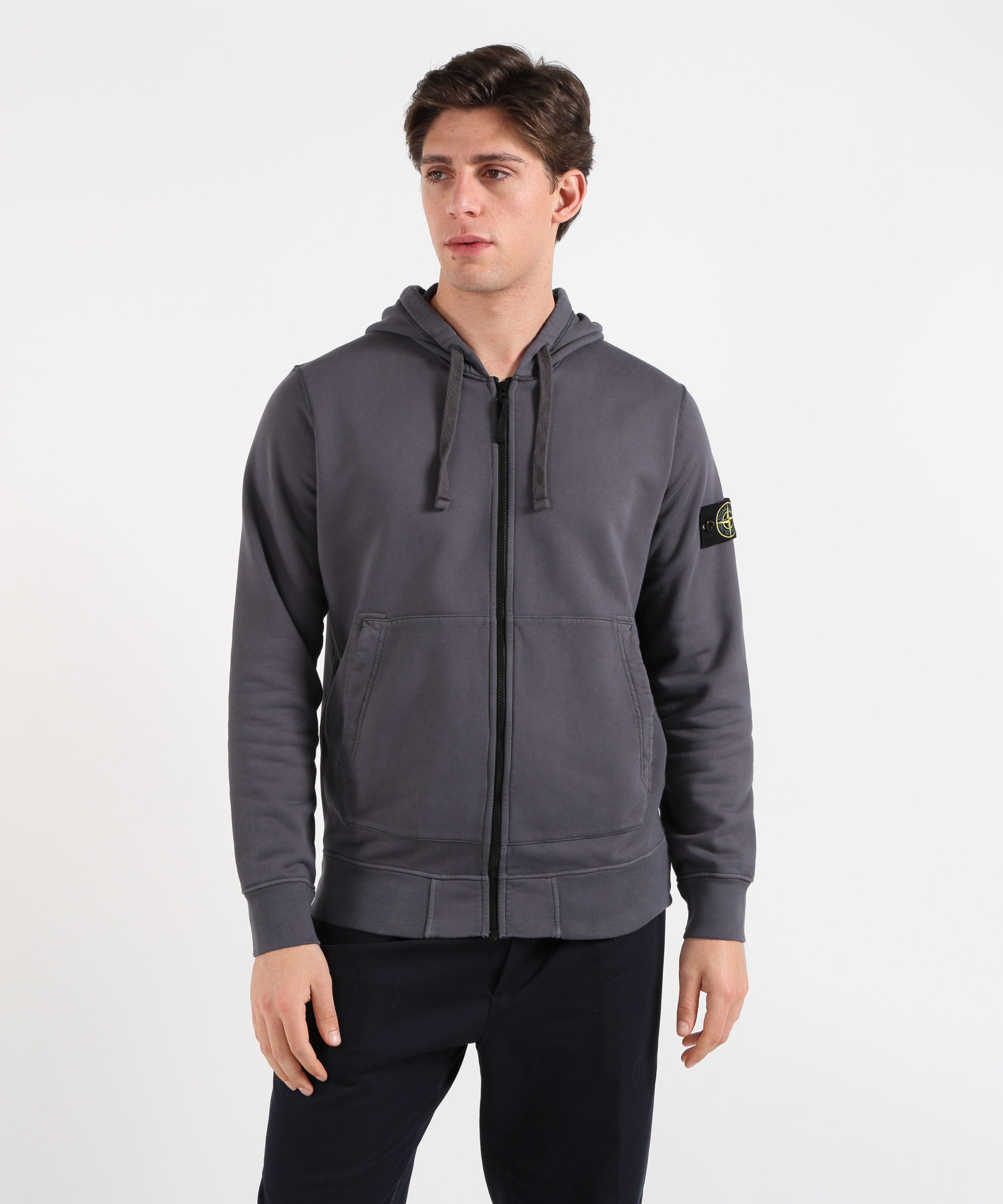 Felpe STONE ISLAND Felpa vestibilità regular con cappuccio, zip e tasche Blu/grigio | STONE ISLAND