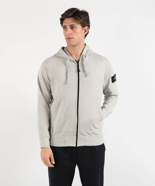 STONE ISLAND Felpa vestibilità regular con cappuccio, zip e tasche