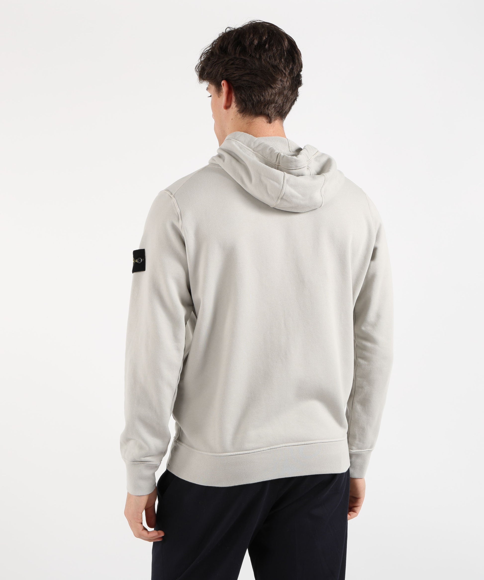 Felpe STONE ISLAND Felpa vestibilità regular con cappuccio, zip e tasche Grigio perla | STONE ISLAND