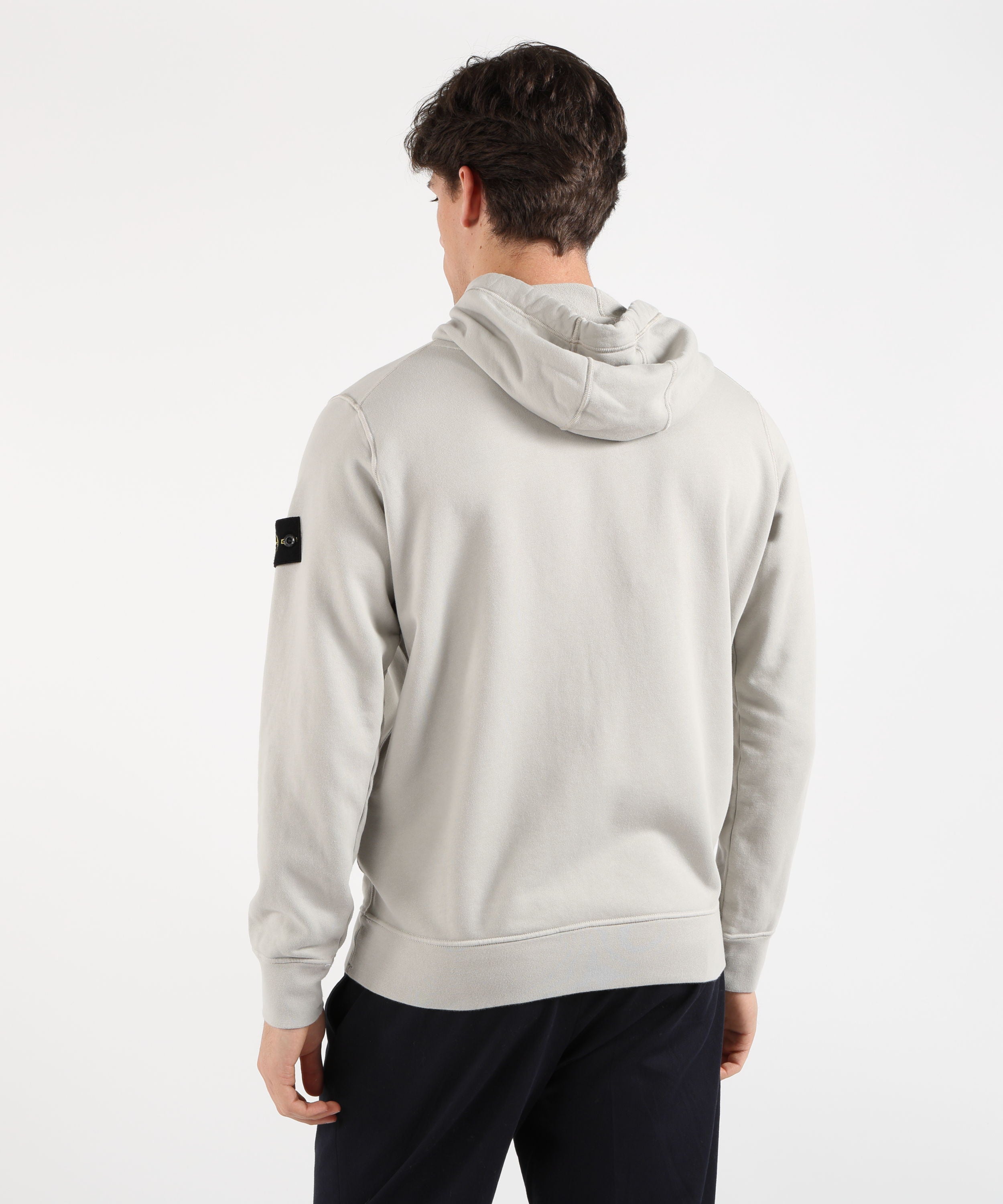 Felpe STONE ISLAND Felpa vestibilità regular con cappuccio, zip e tasche Grigio perla | STONE ISLAND