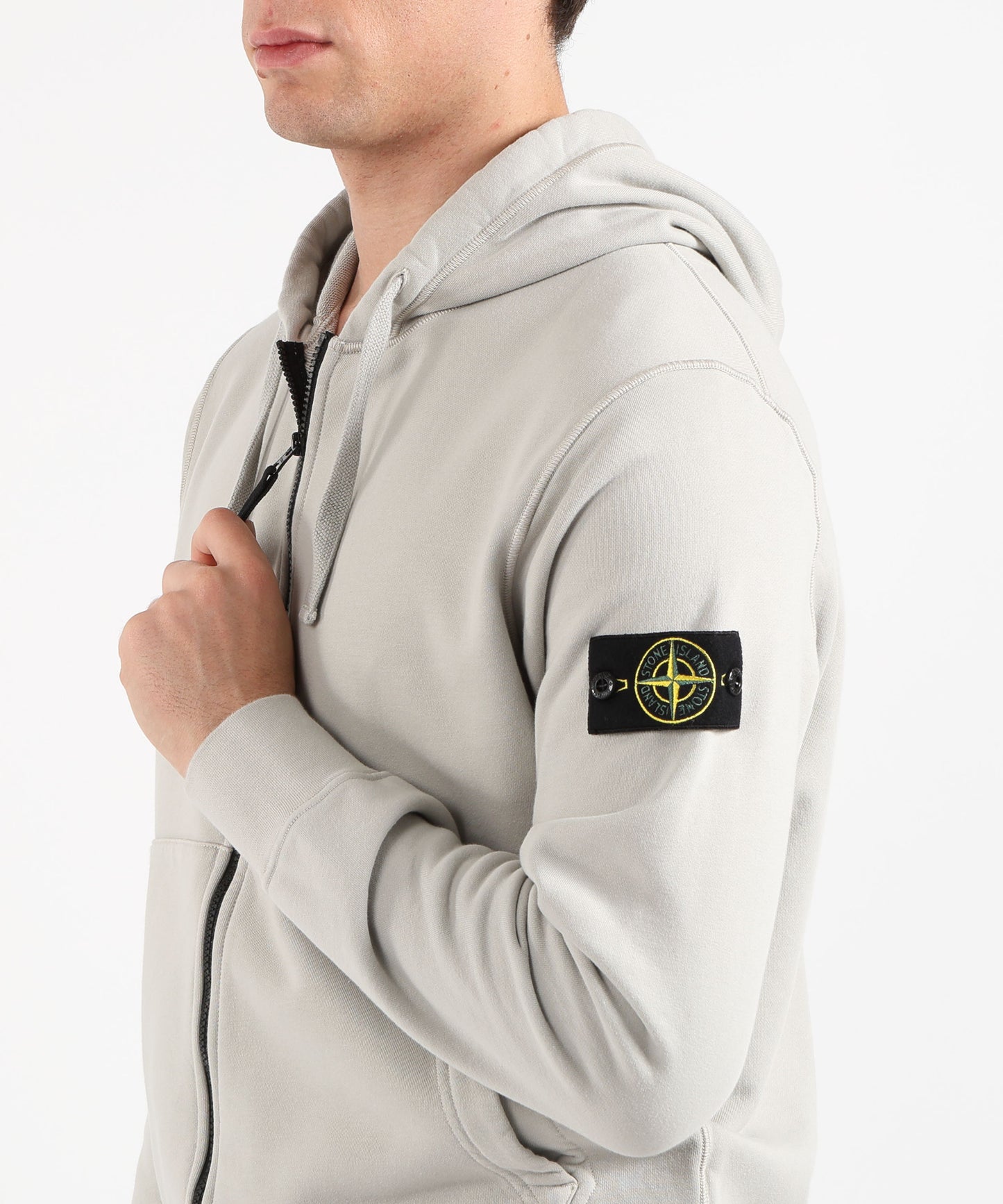 STONE ISLAND Felpa vestibilità regular con cappuccio, zip e tasche