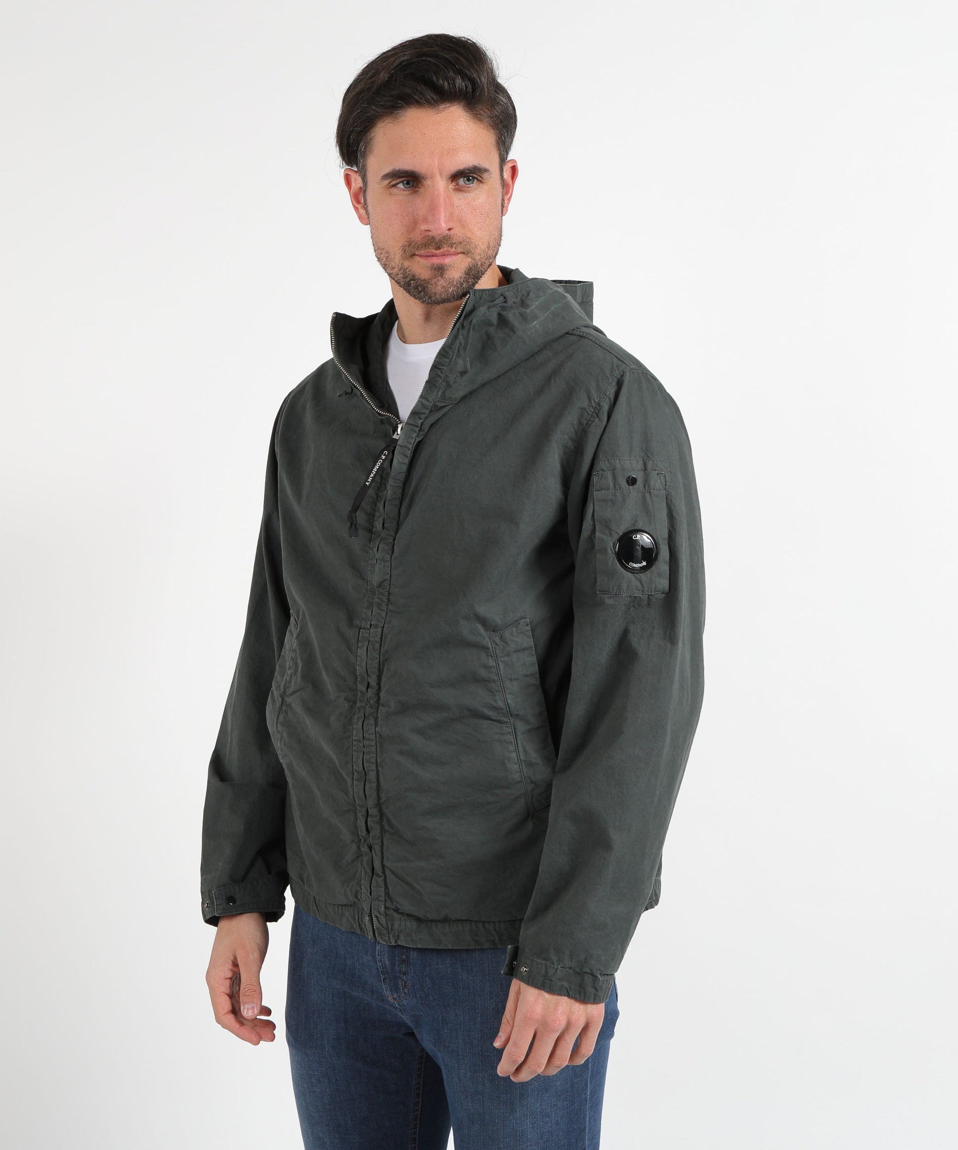 Jackets C.P. COMPANY Micro-Reps Jacket with Hood Grigio | C.P. COMPANY