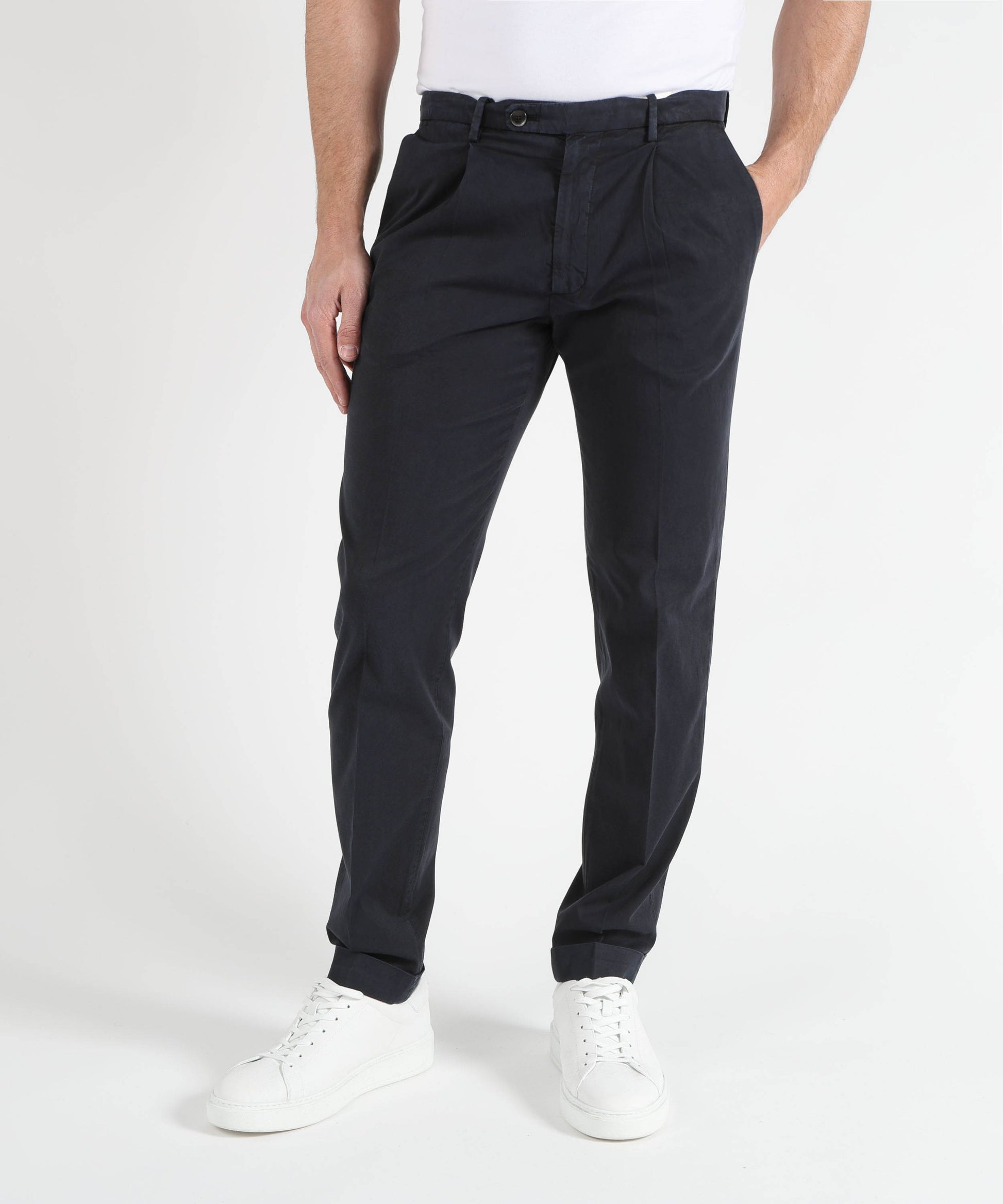 Trousers MICHAEL COAL Frederick Pleated Trousers Navy | MICHAEL COAL