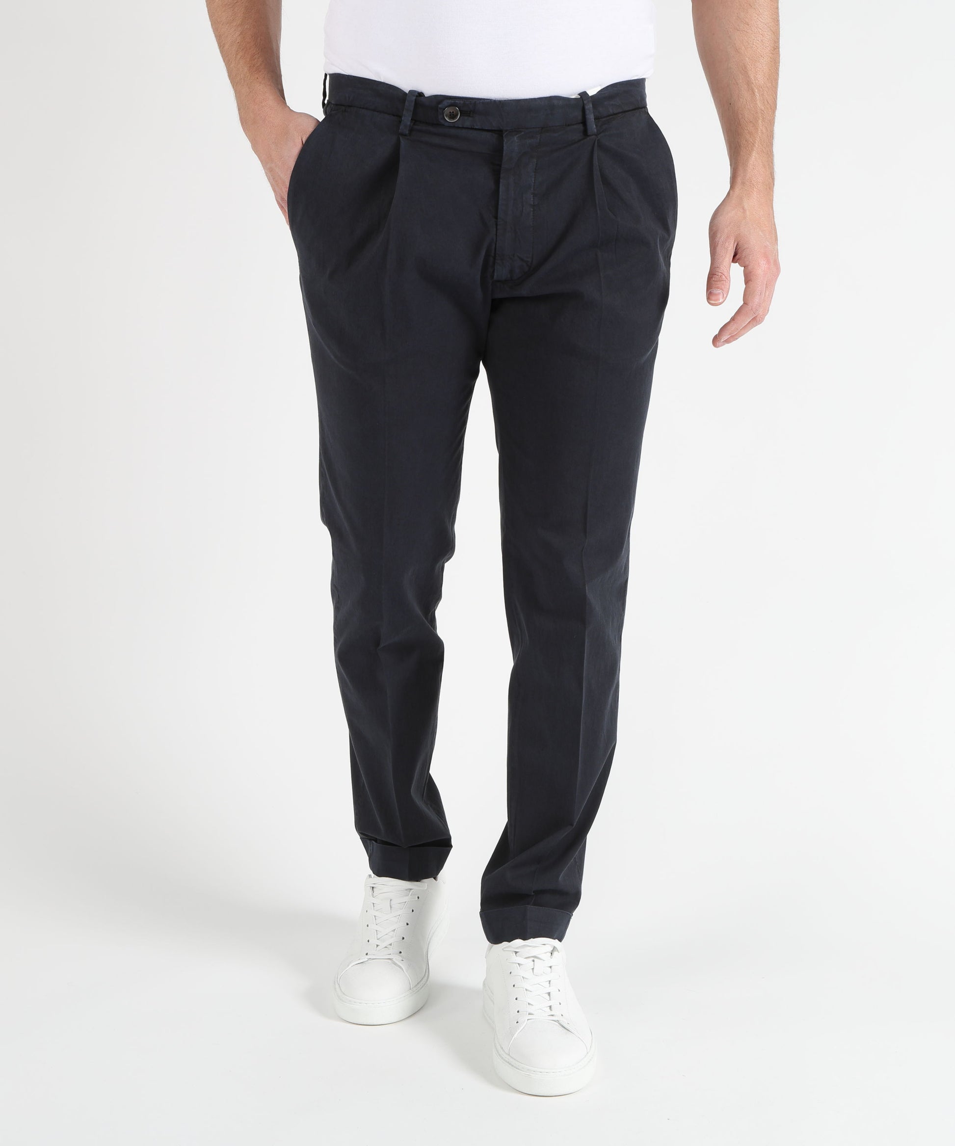 Trousers MICHAEL COAL Frederick Pleated Trousers Navy | MICHAEL COAL