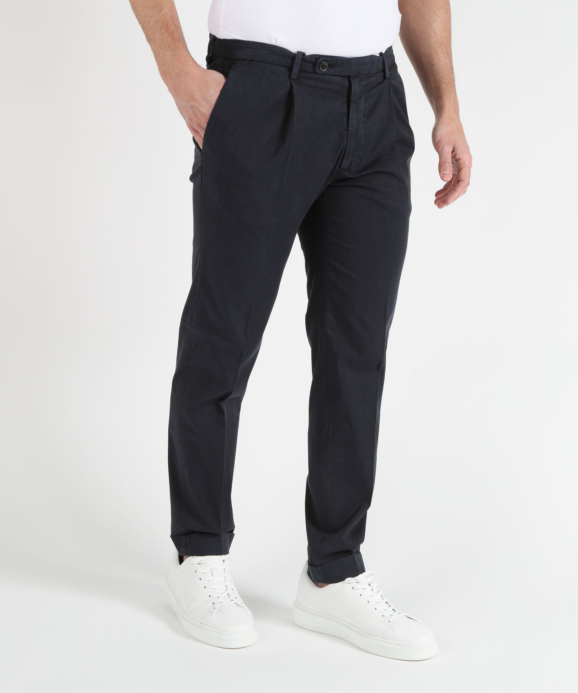 Trousers MICHAEL COAL Frederick Pleated Trousers Navy | MICHAEL COAL