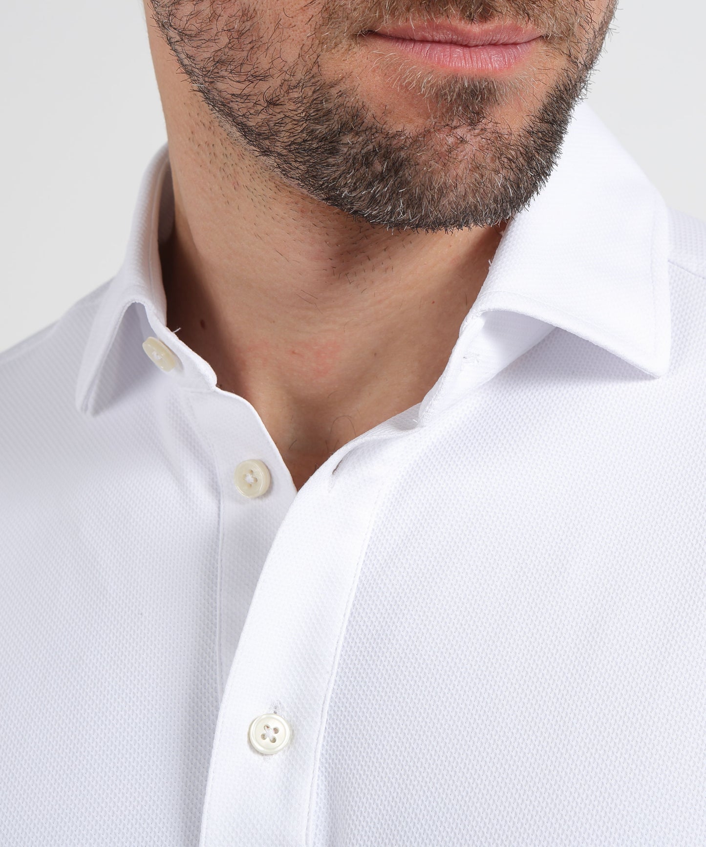 GHIRARDELLI Men’s 3-button polo/shirt – perforated effect