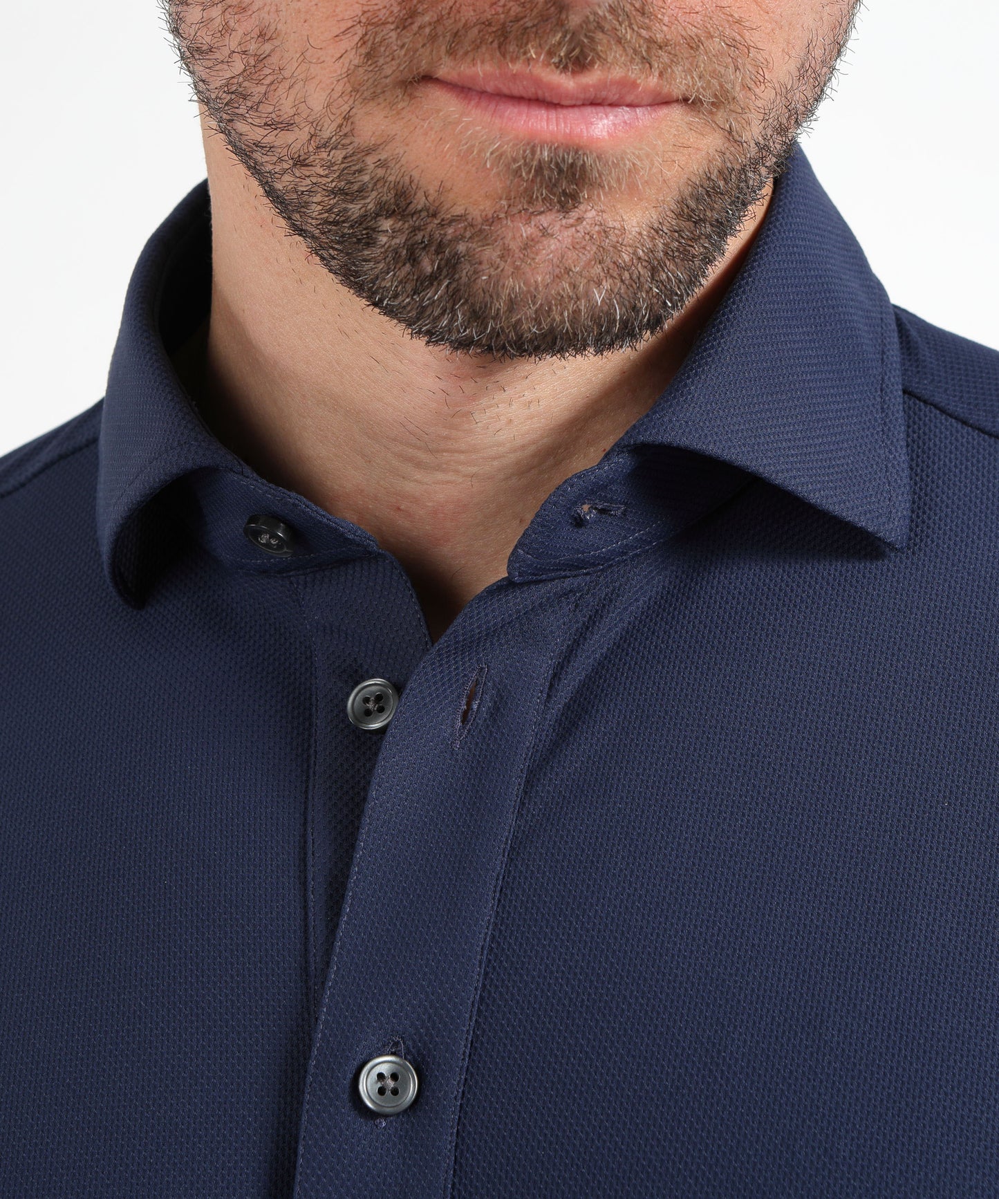 GHIRARDELLI Men’s 3-button polo/shirt – perforated effect