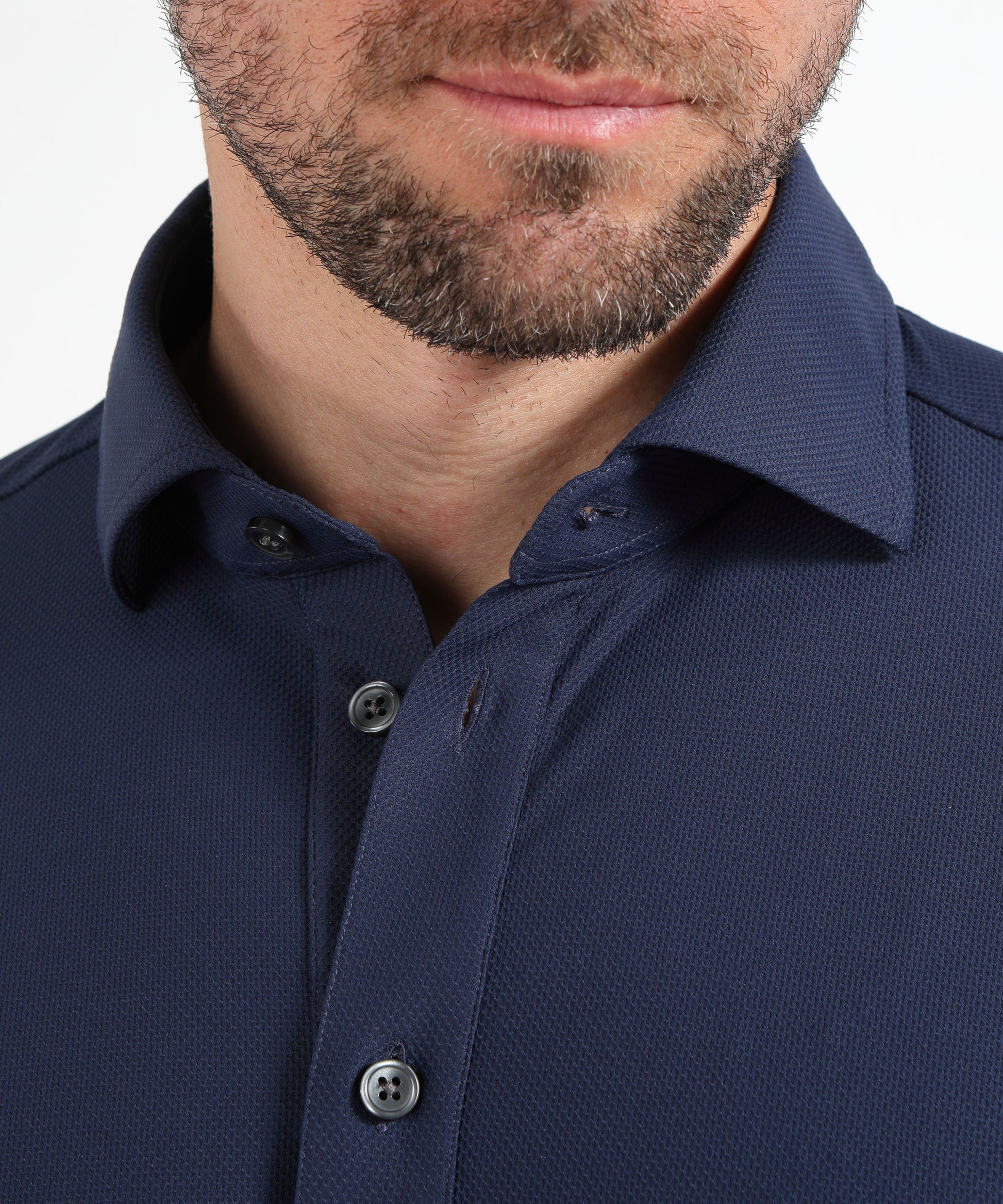 Polo shirts GHIRARDELLI Men’s 3-button polo/shirt – perforated effect Blu | GHIRARDELLI