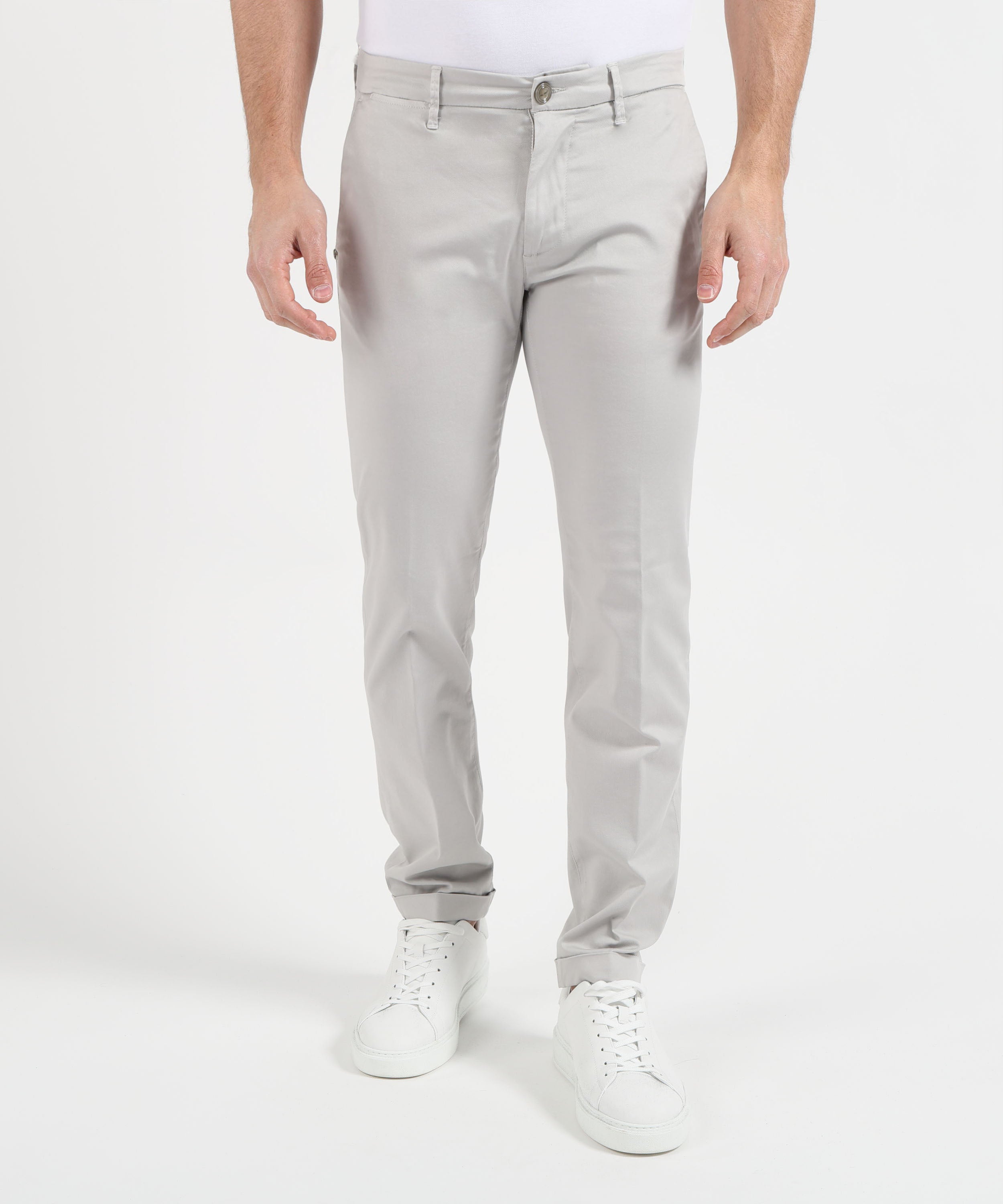 Trousers RE-HASH Cuffed chinos Grigio azzurro | RE-HASH