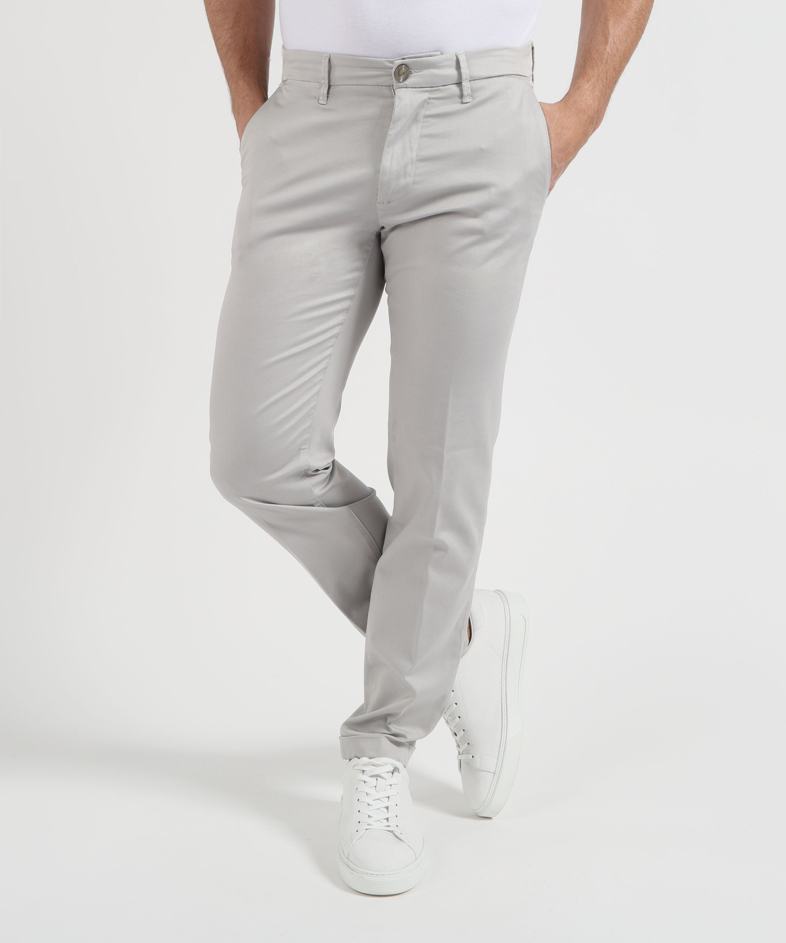 Trousers RE-HASH Cuffed chinos Grigio azzurro | RE-HASH