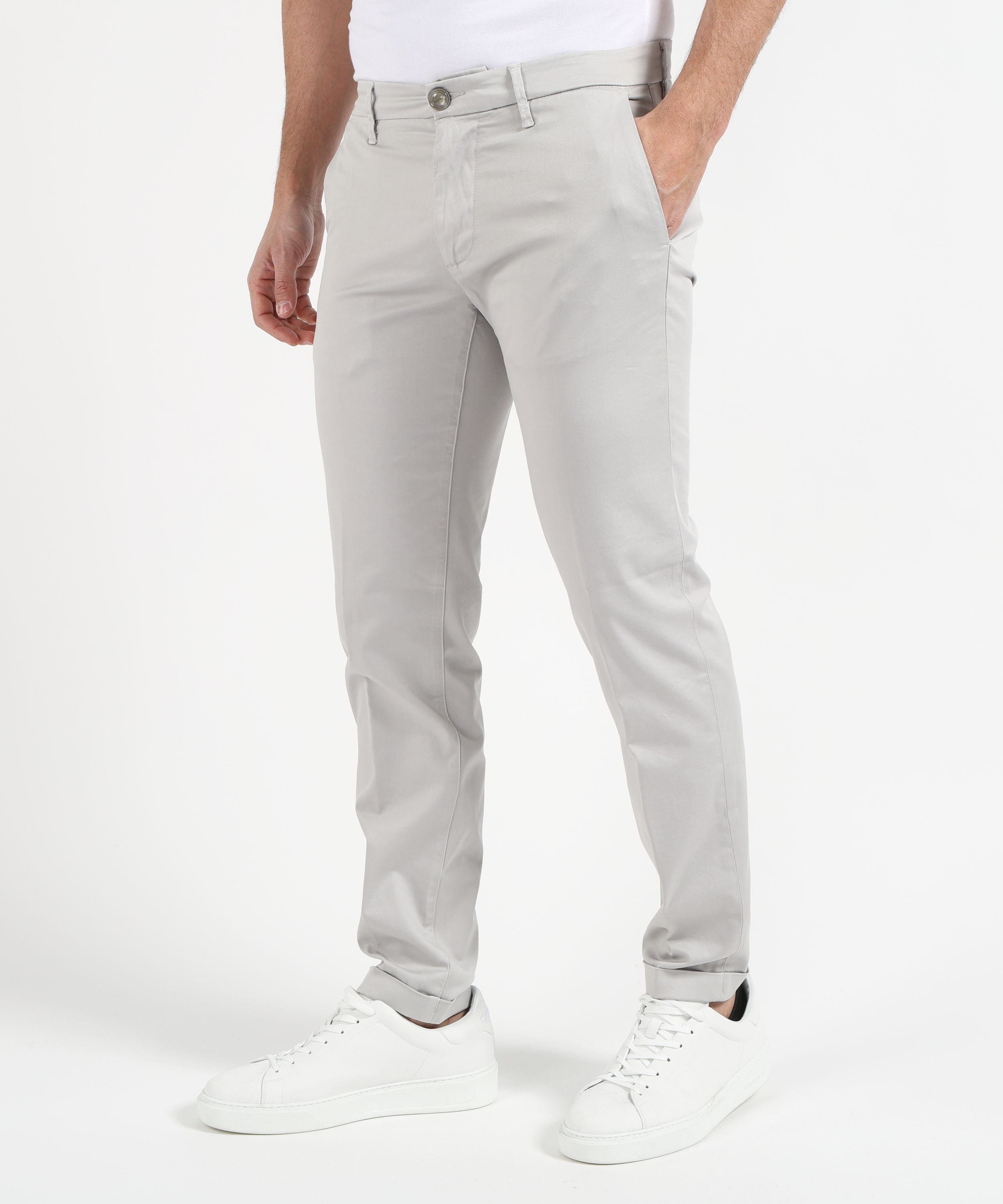 Trousers RE-HASH Cuffed chinos Grigio azzurro | RE-HASH