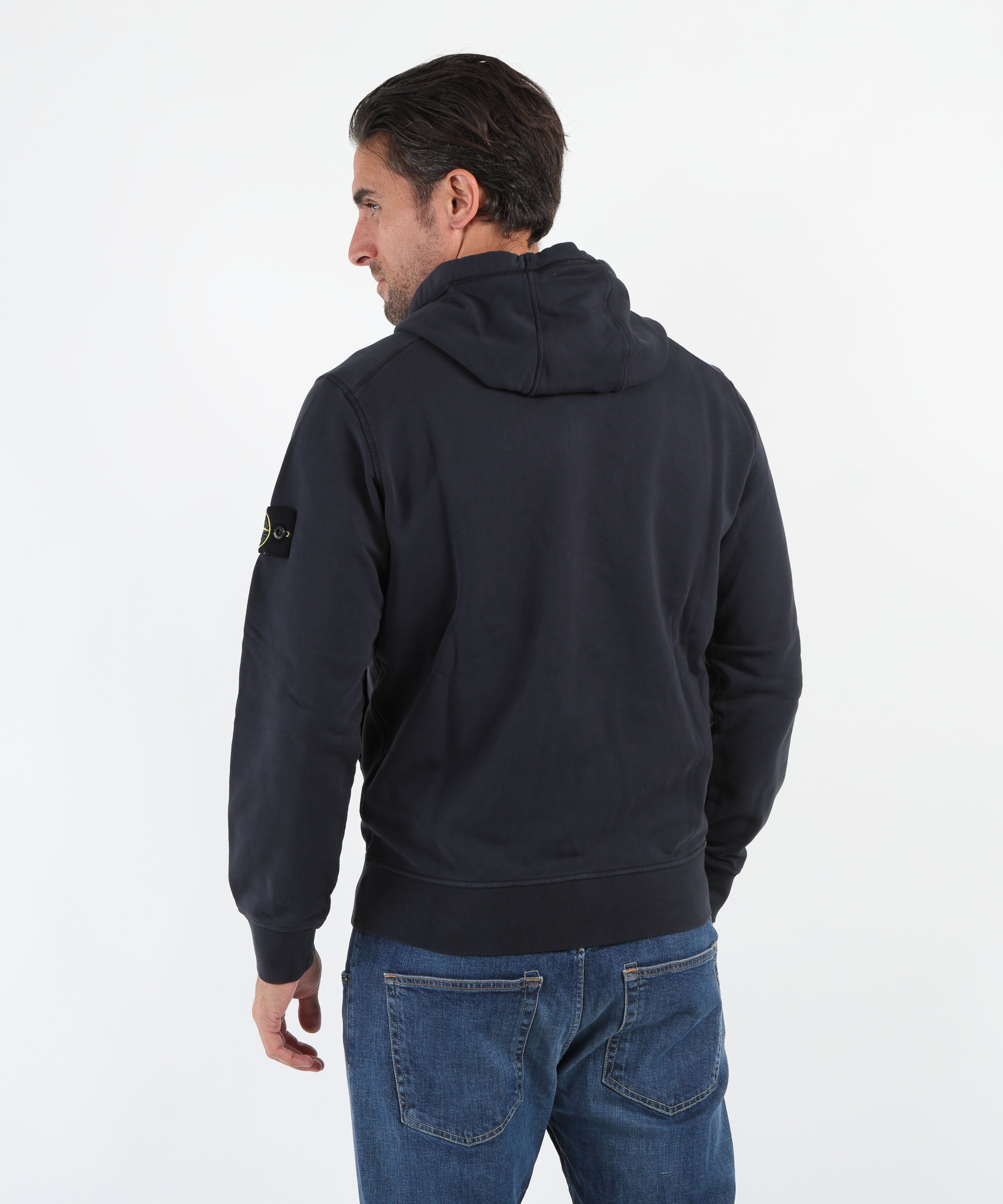 Felpe STONE ISLAND Felpa vestibilità regular con cappuccio, zip e tasche Navy | STONE ISLAND