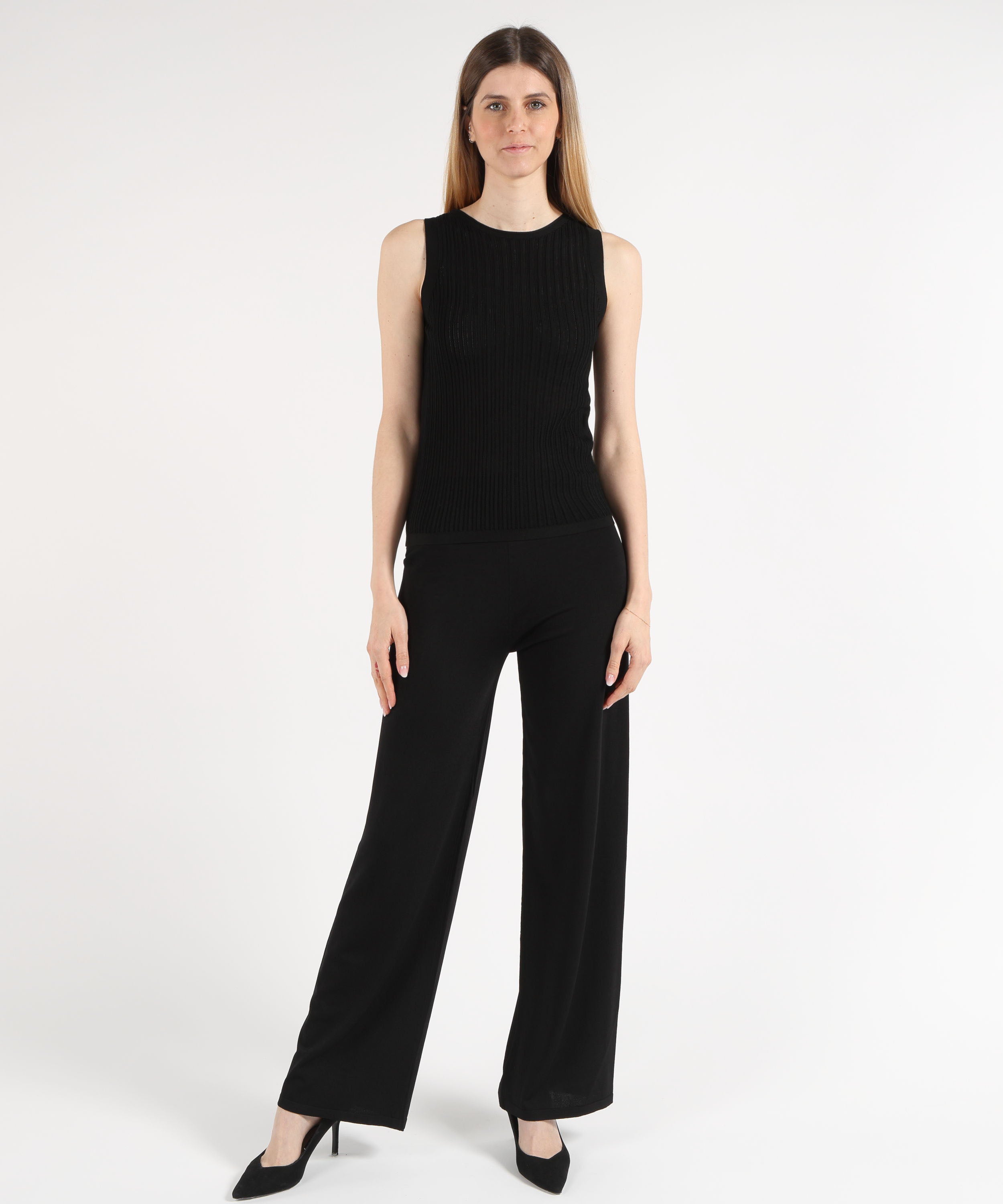 Palazzo pants MAIDA MILA Soft Wide-Leg Pants Nero | MAIDA MILA