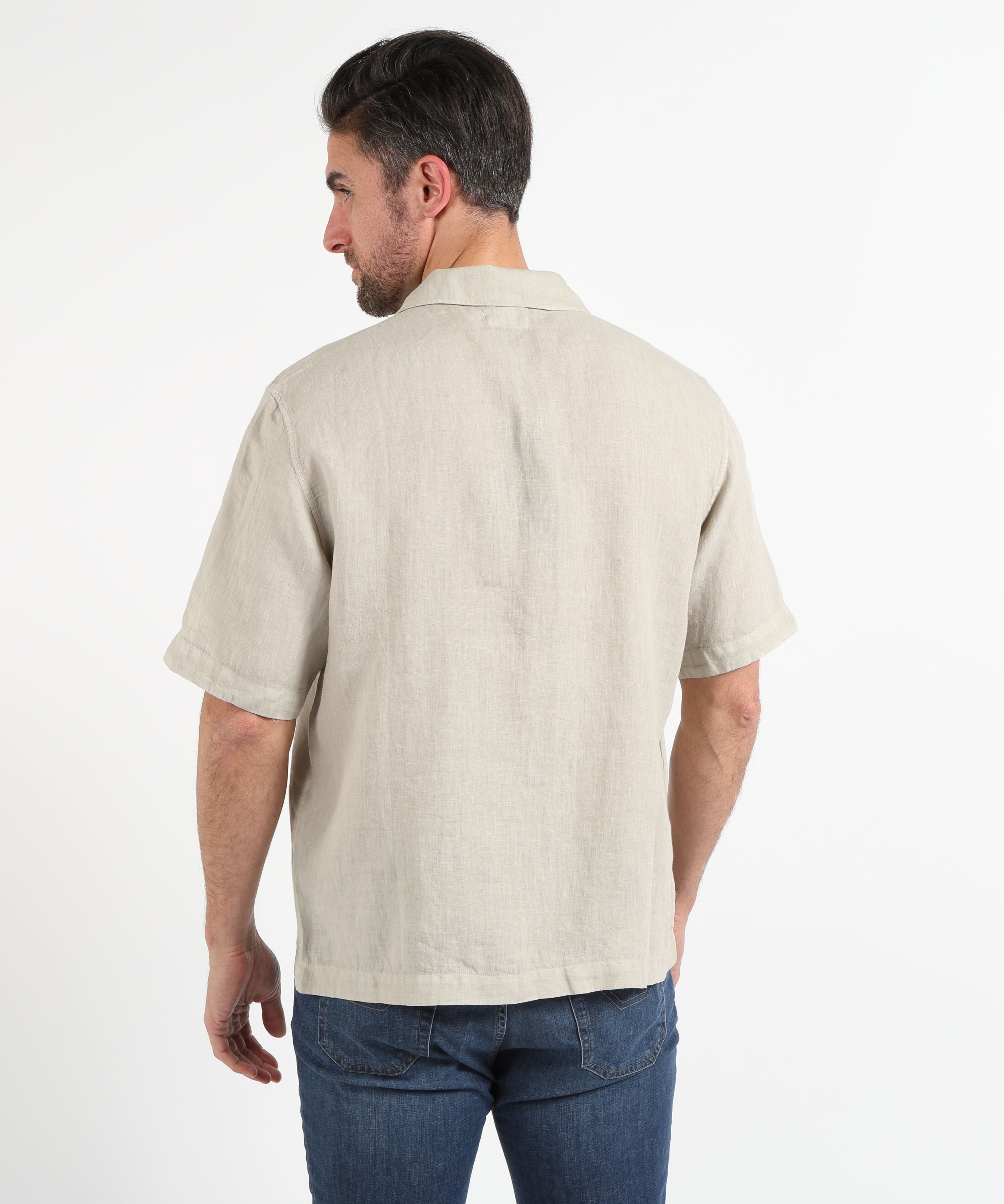 Camicie C.P. COMPANY Camicia uomo over in lino Grigio | C.P. COMPANY