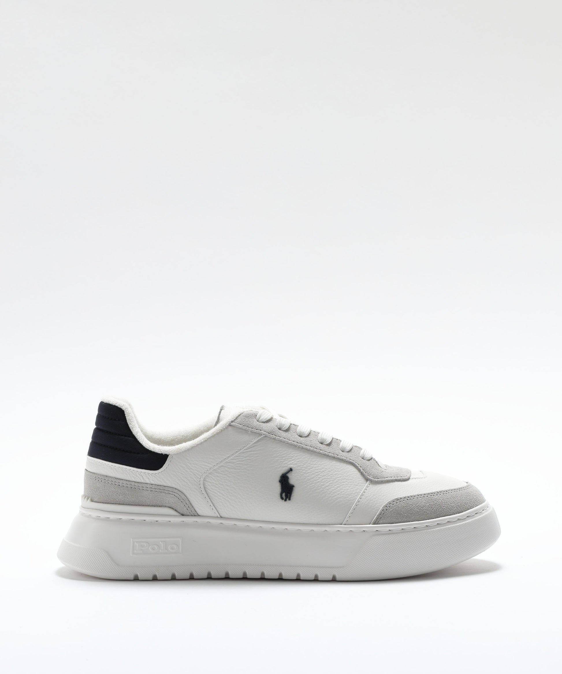 Sneakers POLO RALPH LAUREN Sneakers in Pelle Bianca Bianco/navy | POLO RALPH LAUREN