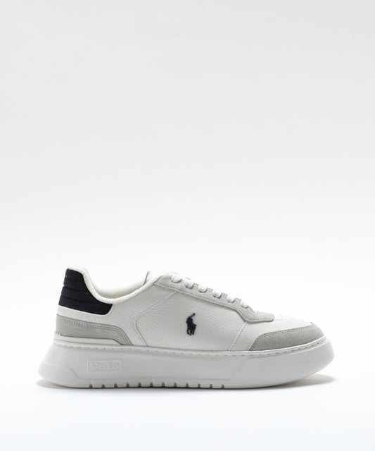 Sneakers POLO RALPH LAUREN Sneakers in Pelle Bianca Bianco/navy | POLO RALPH LAUREN