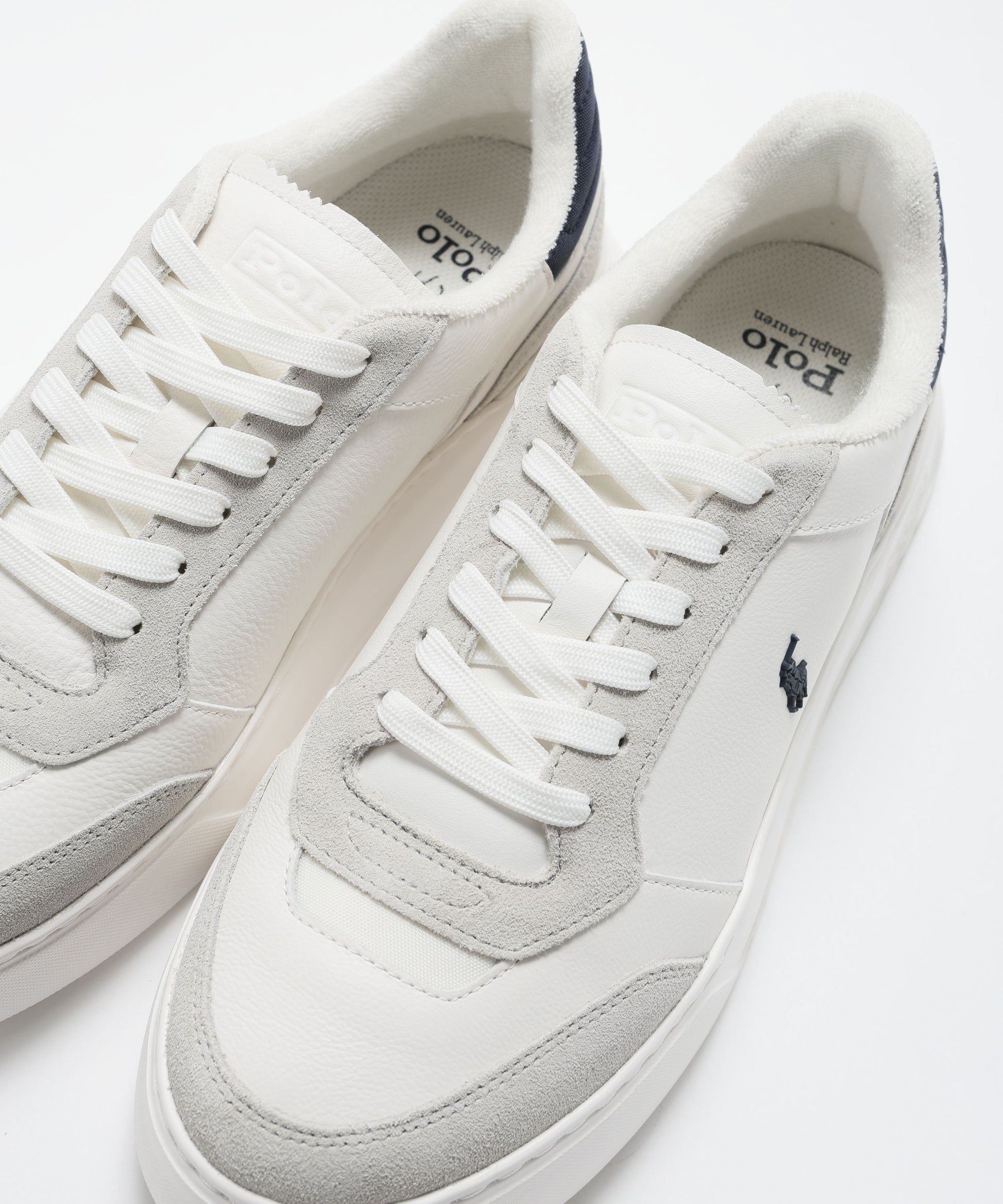 Sneakers POLO RALPH LAUREN Sneakers in Pelle Bianca Bianco/navy | POLO RALPH LAUREN