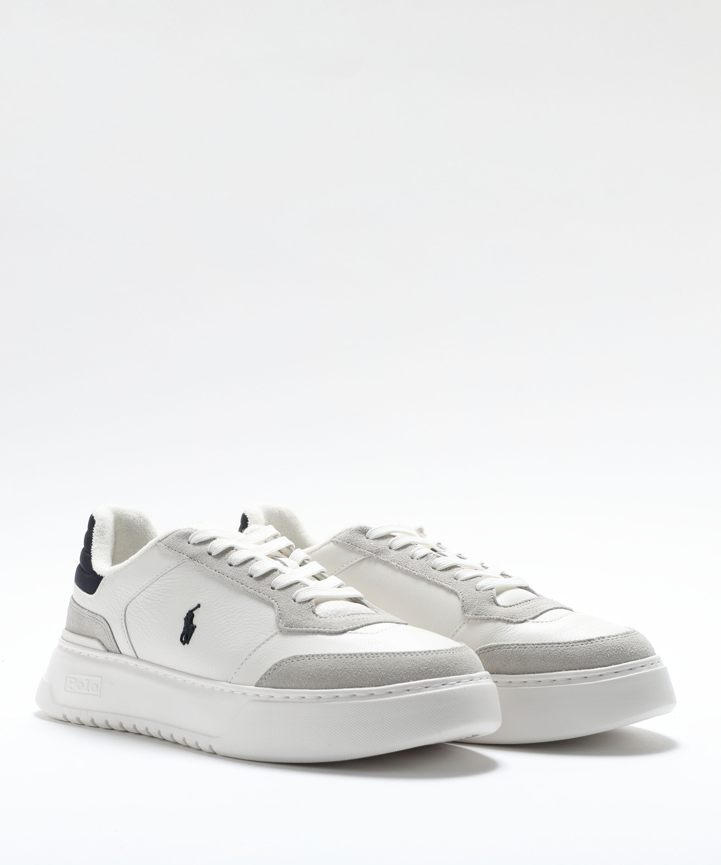 Sneakers POLO RALPH LAUREN Sneakers in Pelle Bianca Bianco/navy | POLO RALPH LAUREN