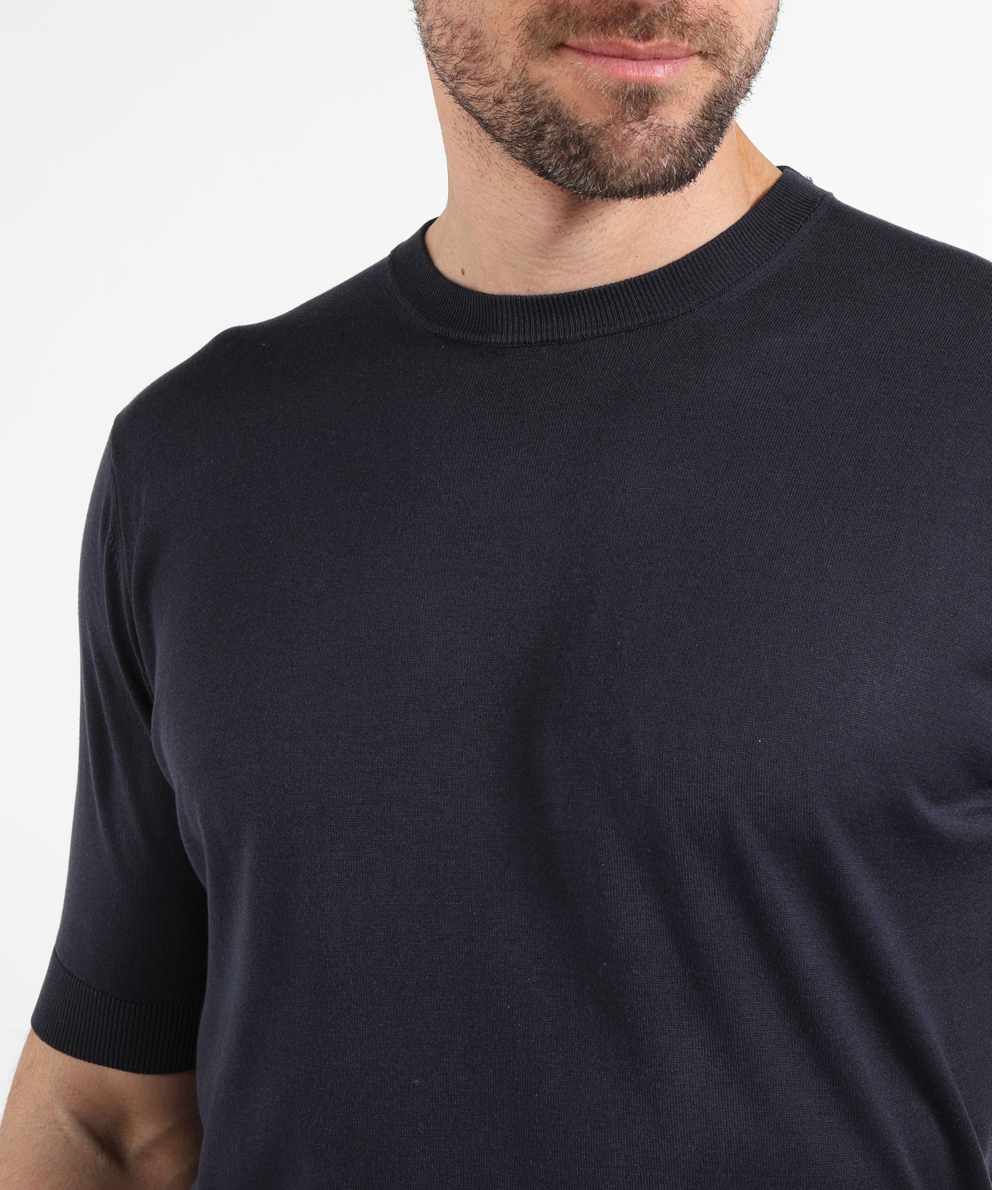 Maglie FILIPPO DE LAURENTIIS T-shirt girocollo uomo in seta Oltremare | FILIPPO DE LAURENTIIS