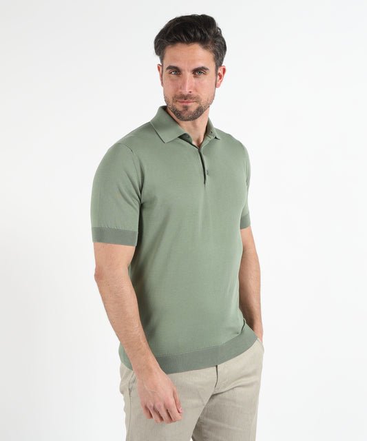 Polo FILIPPO DE LAURENTIIS Polo manica corta 3 bottoni Salvia | FILIPPO DE LAURENTIIS