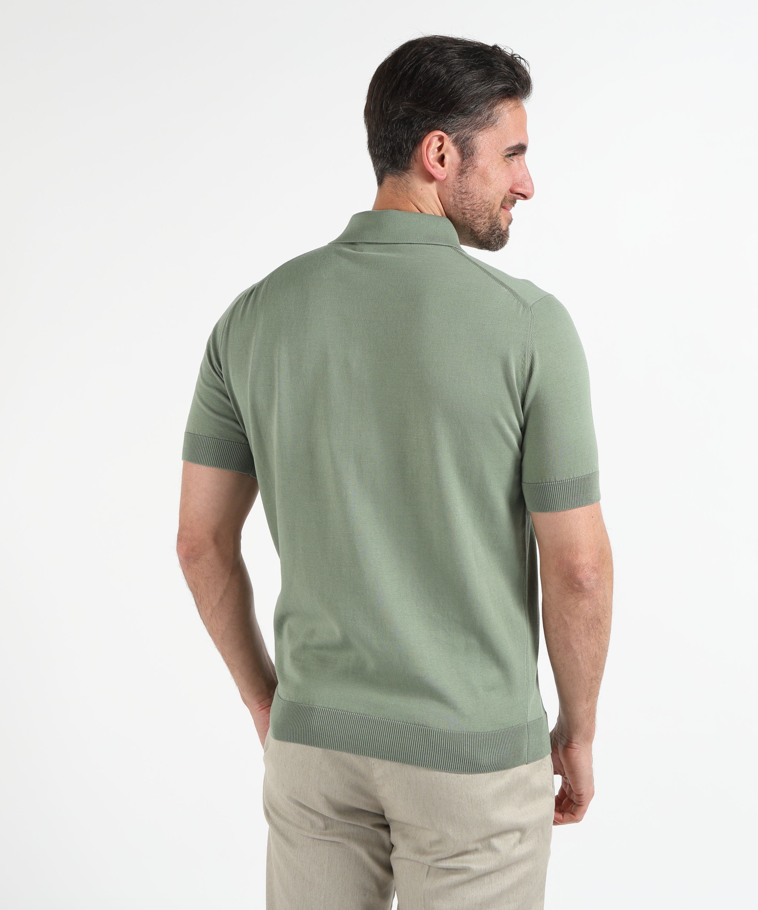 Polo FILIPPO DE LAURENTIIS Polo manica corta 3 bottoni Salvia | FILIPPO DE LAURENTIIS