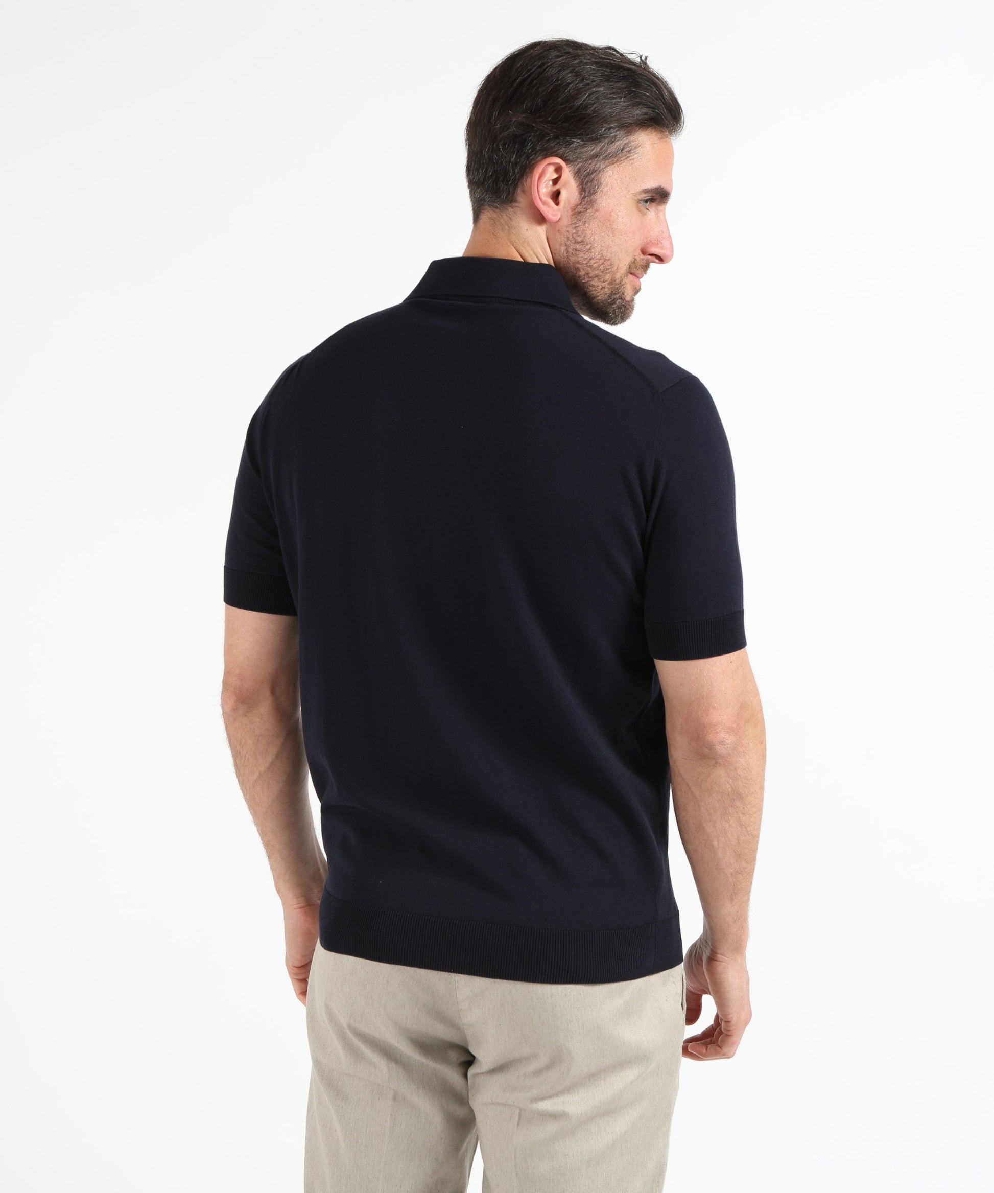 Polo shirts FILIPPO DE LAURENTIIS Short Sleeve 3-Button Polo Shirt Navy | FILIPPO DE LAURENTIIS