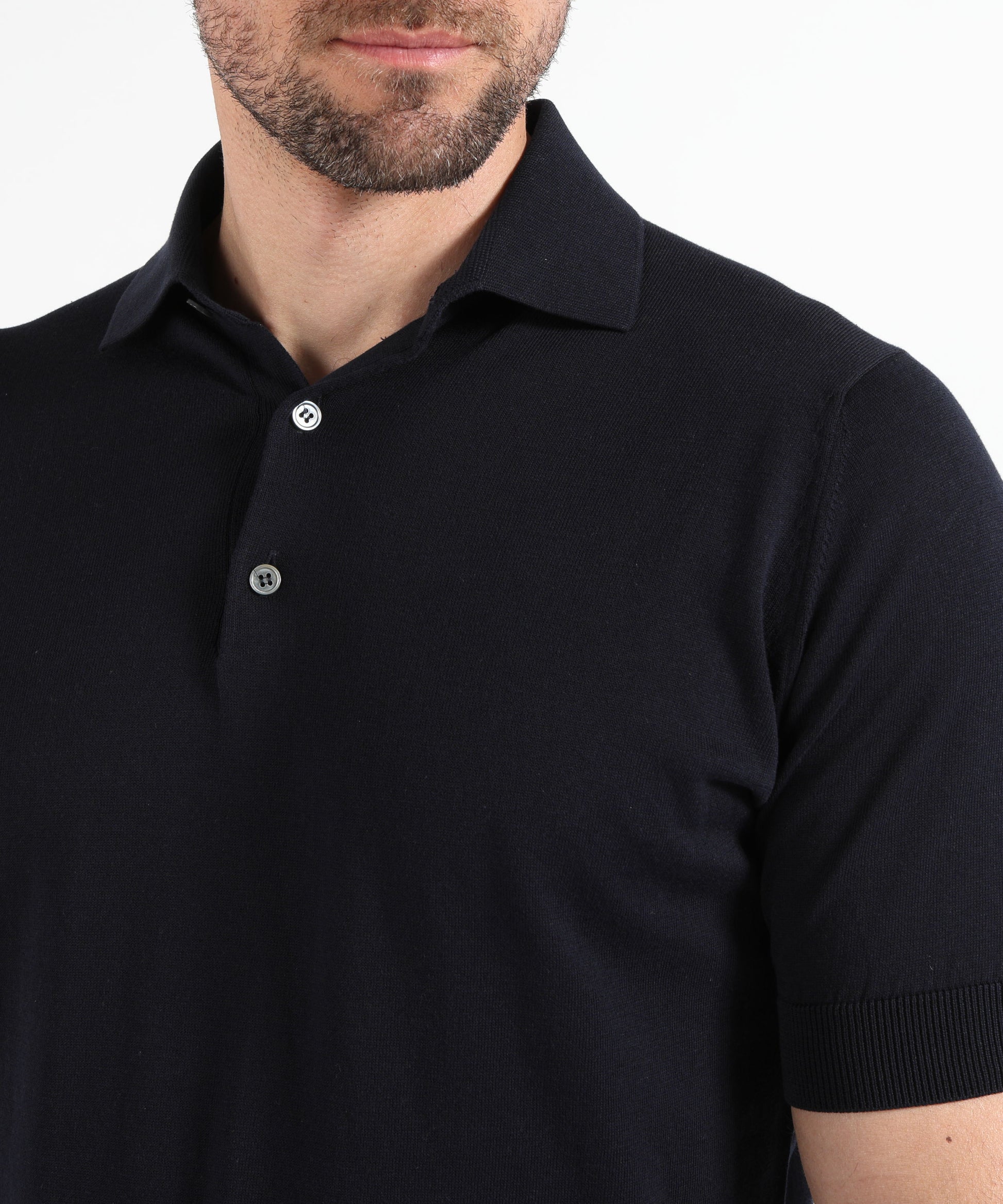 Polo shirts FILIPPO DE LAURENTIIS Short Sleeve 3-Button Polo Shirt Navy | FILIPPO DE LAURENTIIS