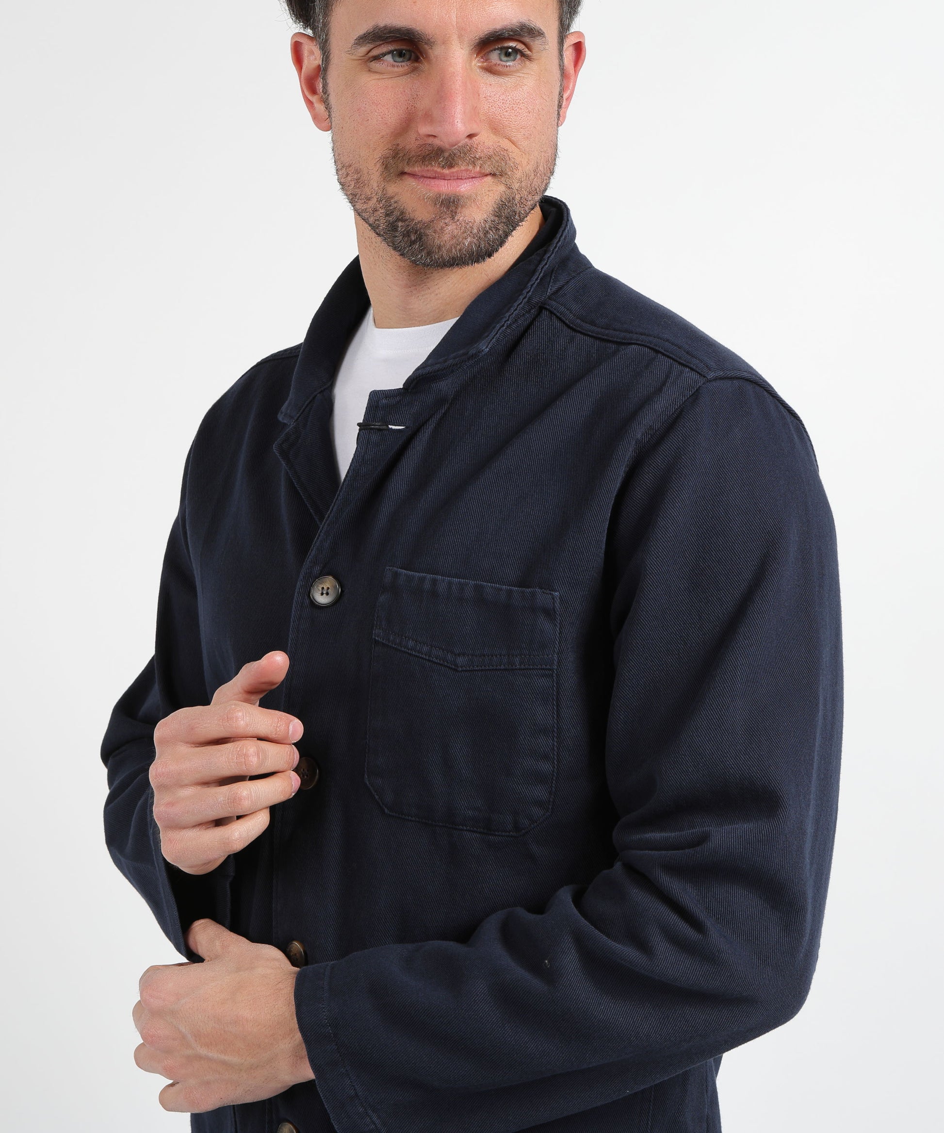 Jackets MRN Three-Button Shirt Jacket Blu | MRN