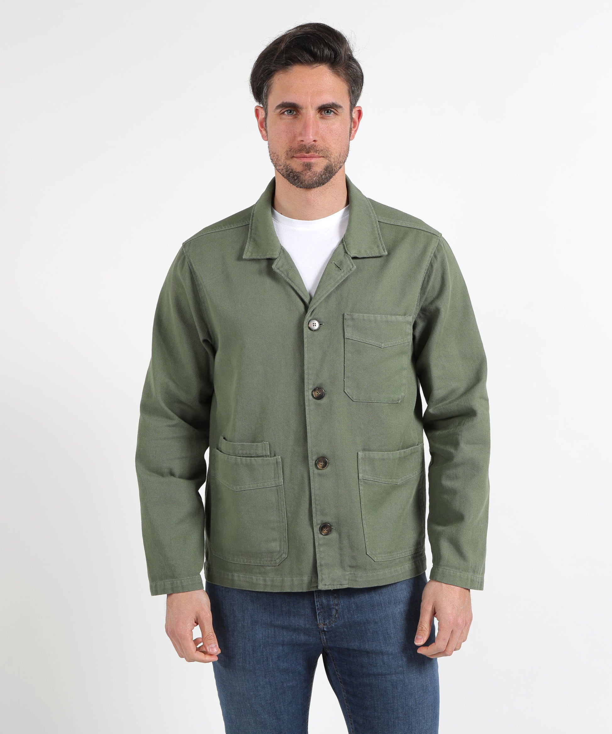Jackets MRN Three-Button Shirt Jacket Verde | MRN