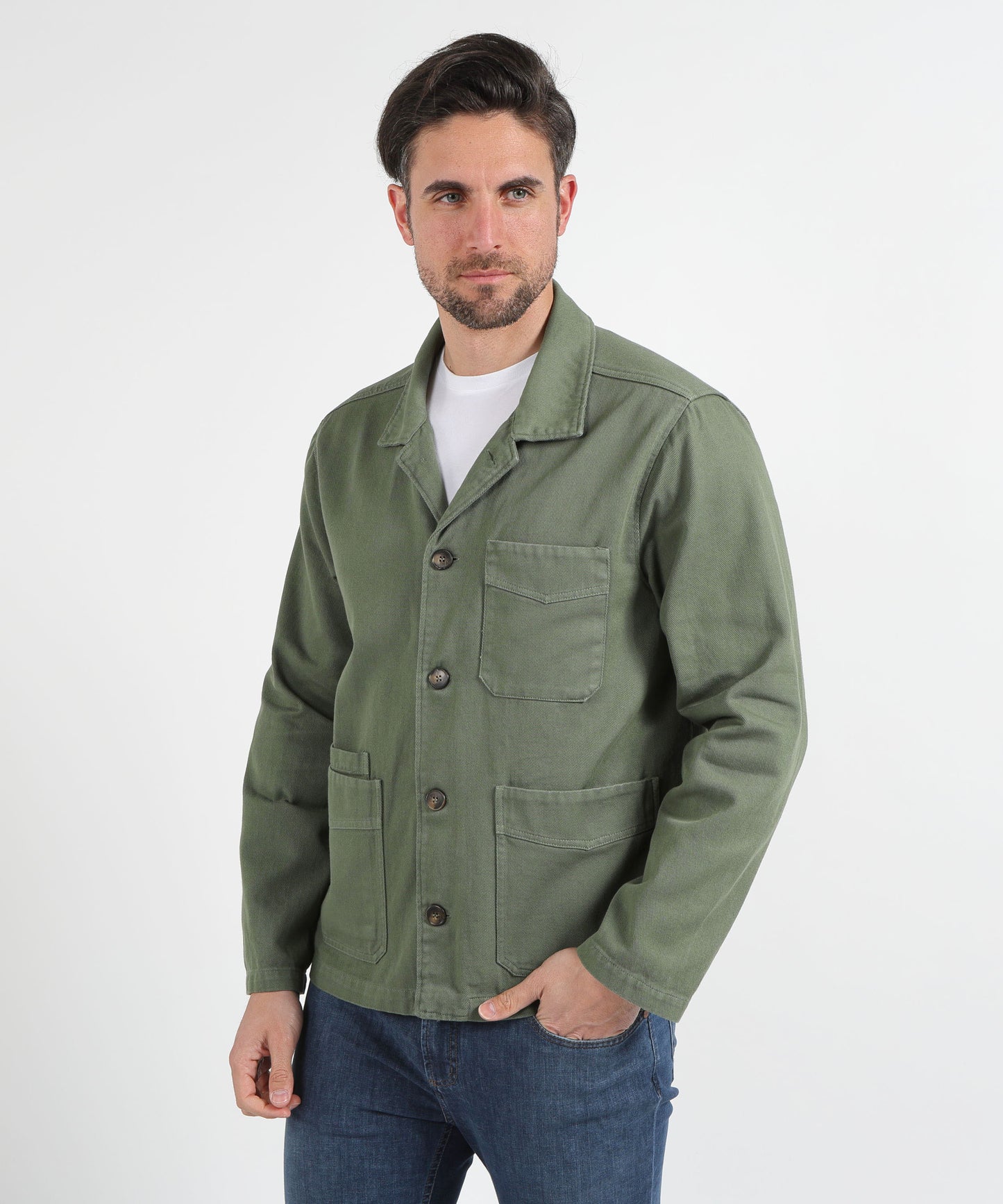 MRN Three-Button Shirt Jacket