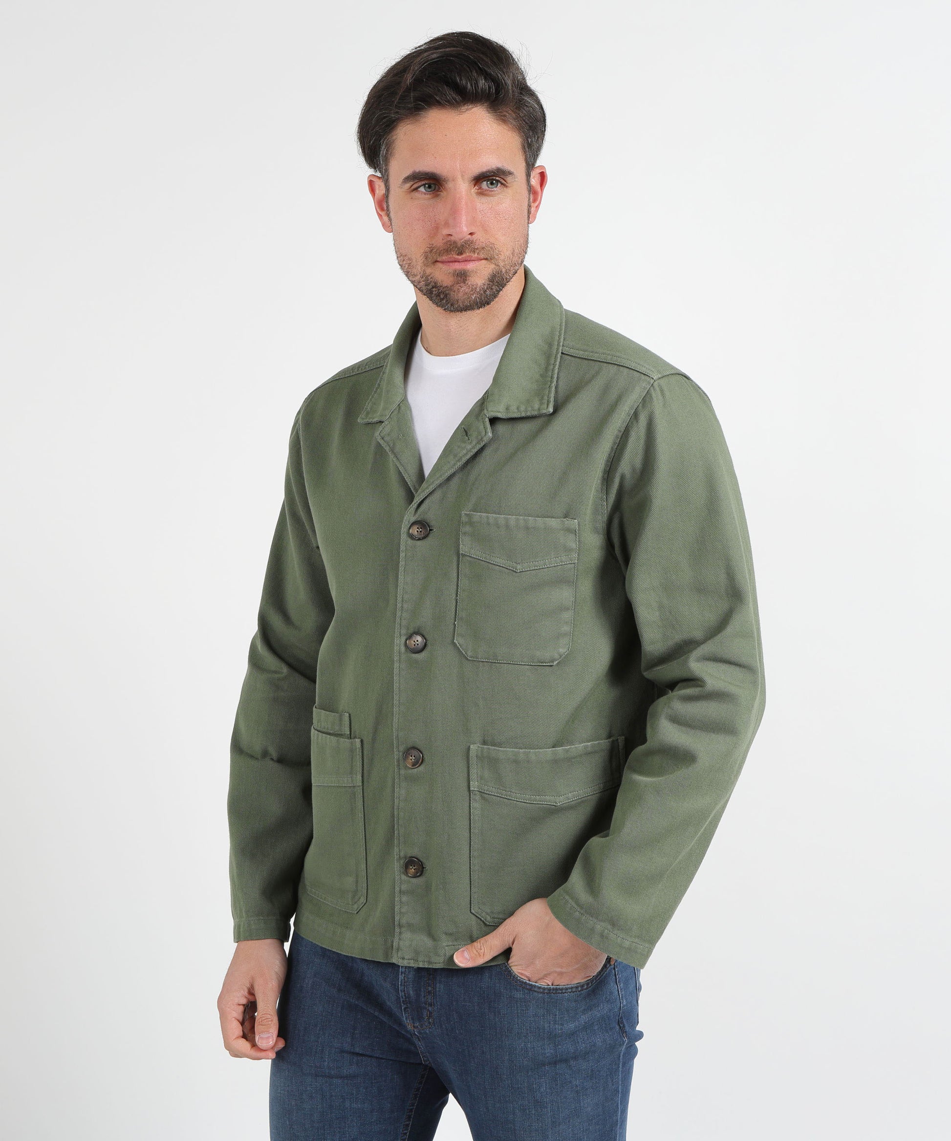 Jackets MRN Three-Button Shirt Jacket Verde | MRN