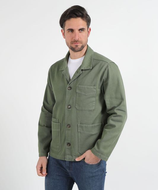 Giacche MRN Giacca Camicia con Tre Bottoni Verde | MRN