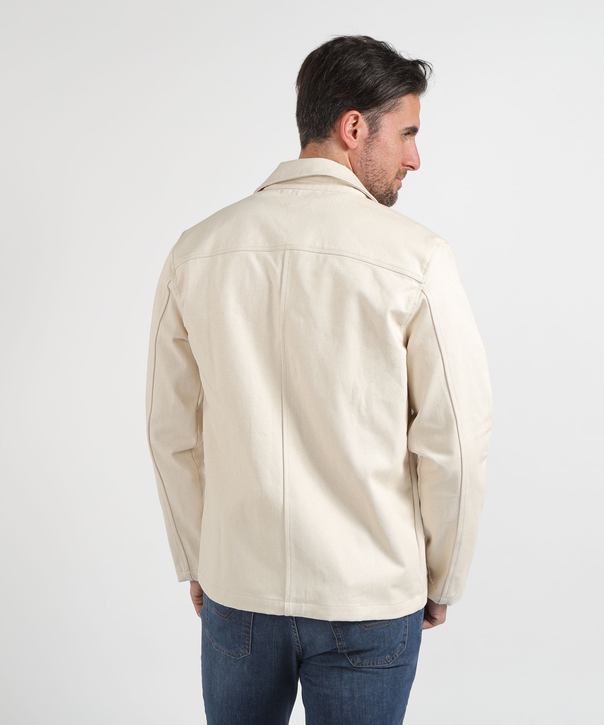 Jackets MRN Three-Button Shirt Jacket Ecru | MRN