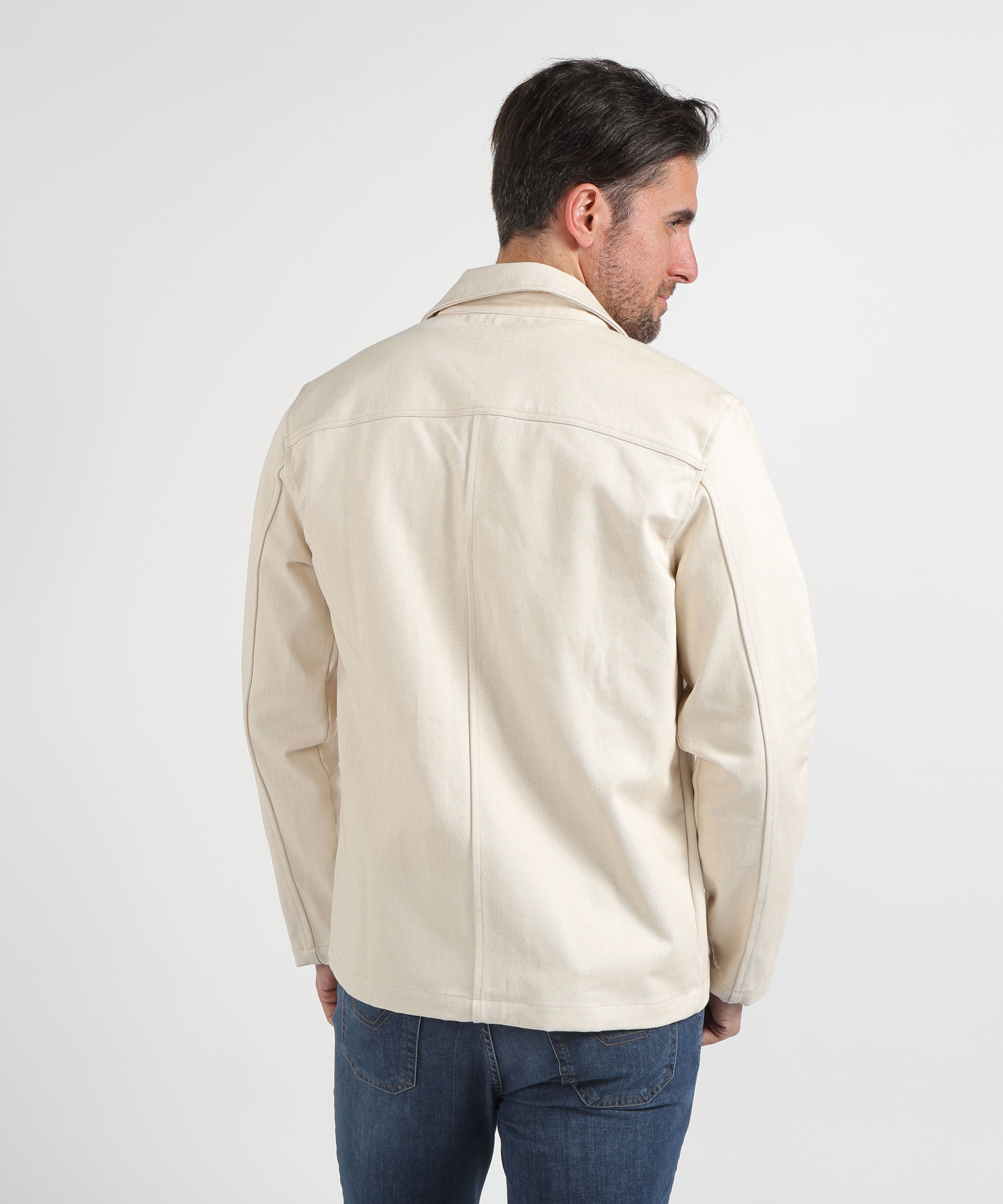 Giacche MRN Giacca Camicia con Tre Bottoni Ecru | MRN