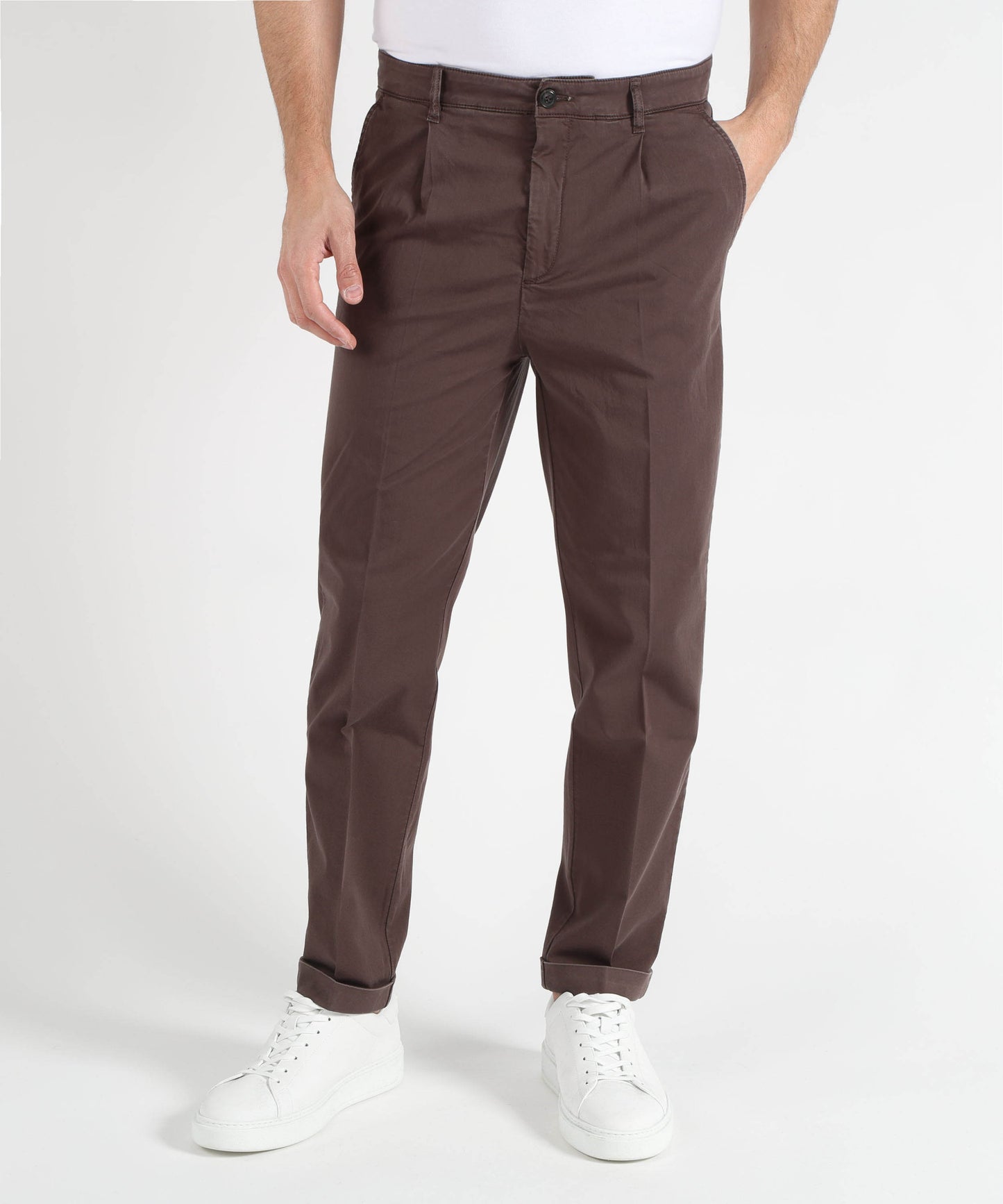 MRN Men’s Stretch Cotton Trousers with Micro Pleats