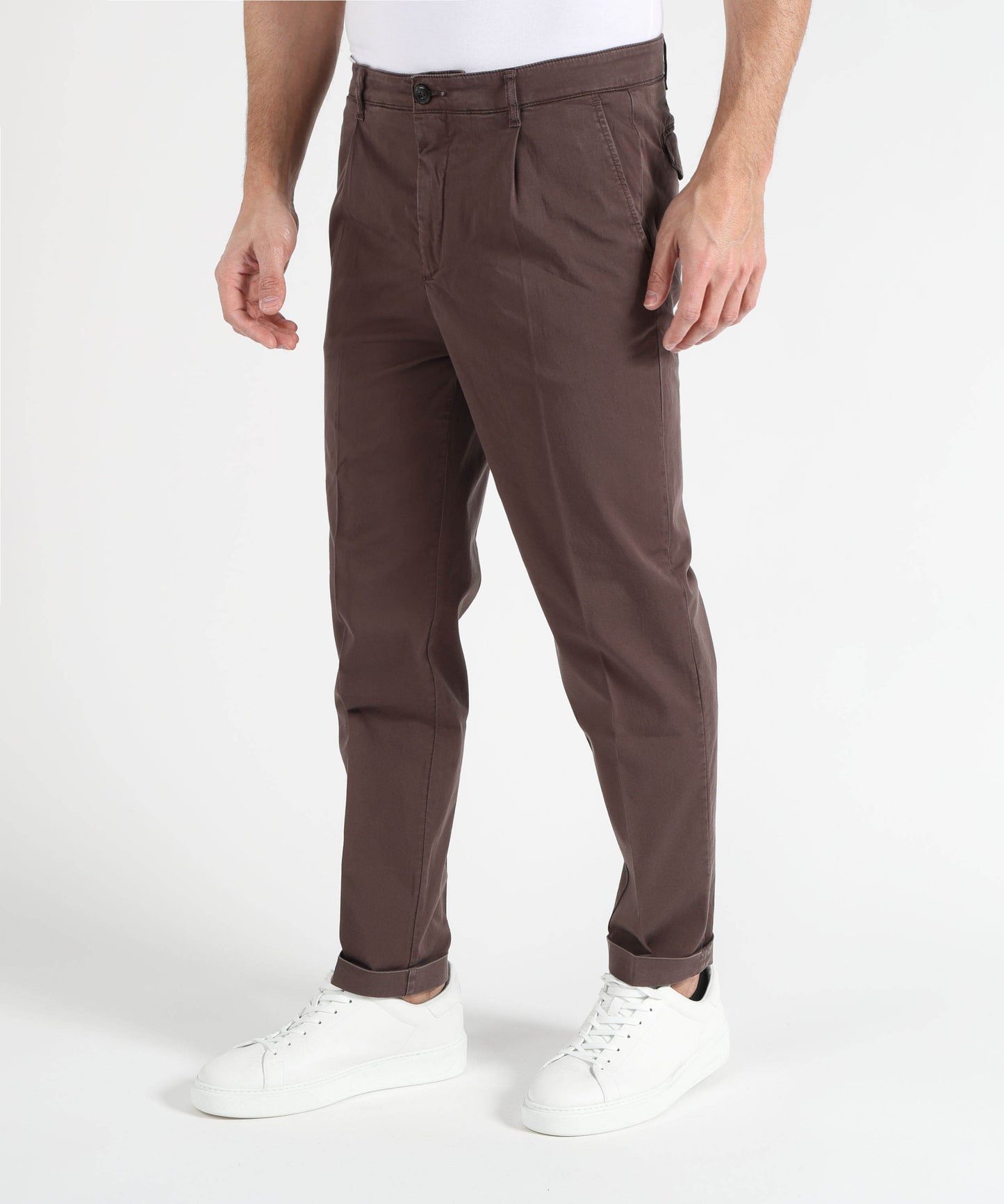 MRN Men’s Stretch Cotton Trousers with Micro Pleats