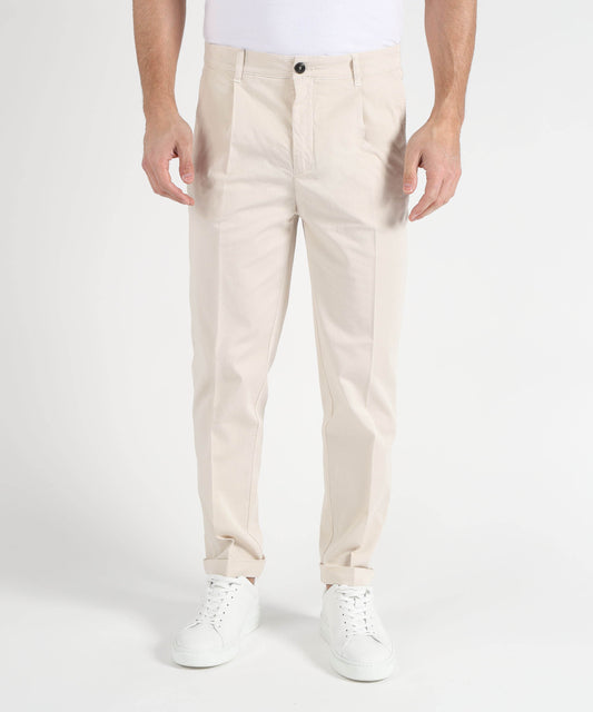 MRN Pantalone uomo in cotone stretch con micro pinces