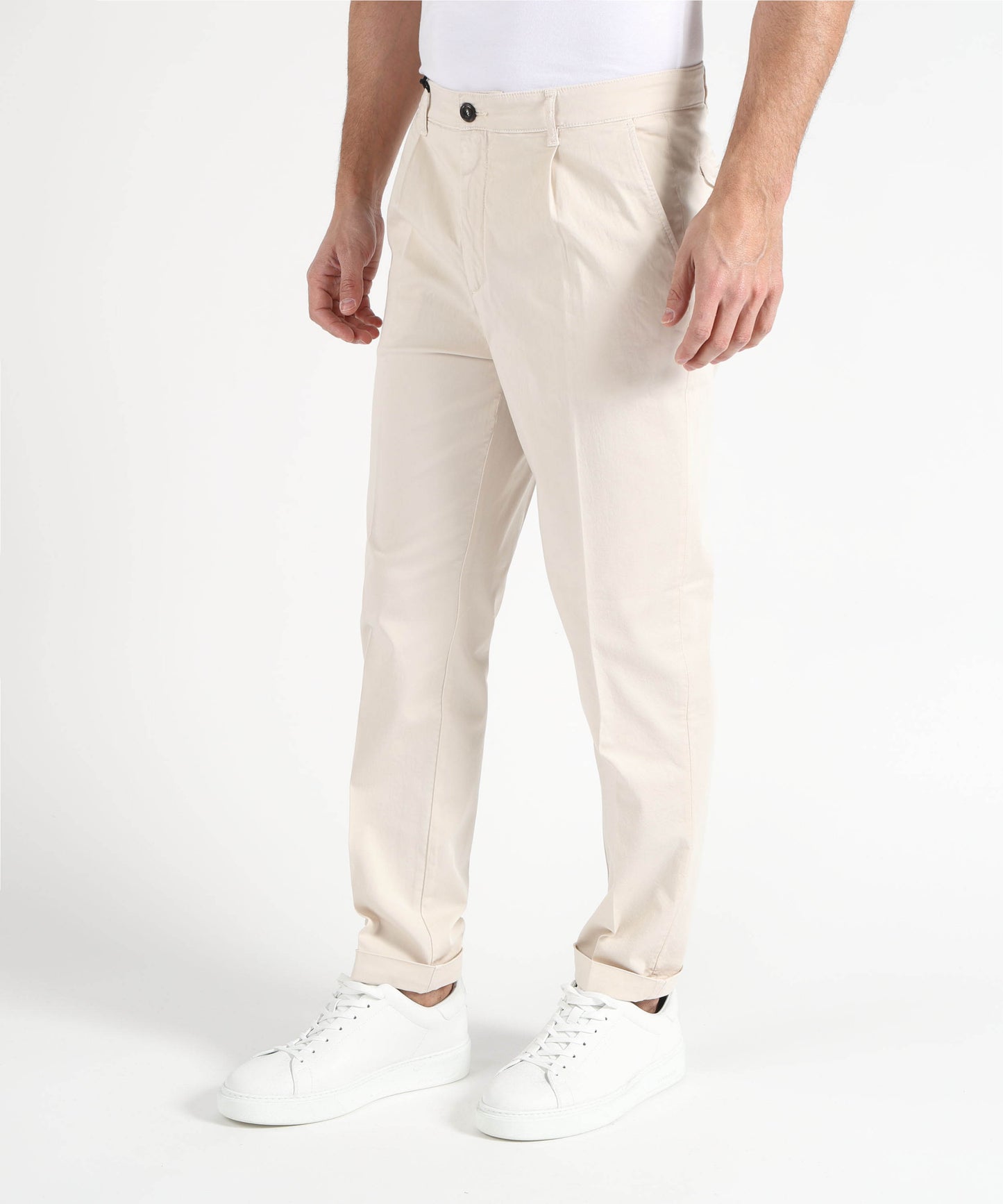 MRN Men’s Stretch Cotton Trousers with Micro Pleats