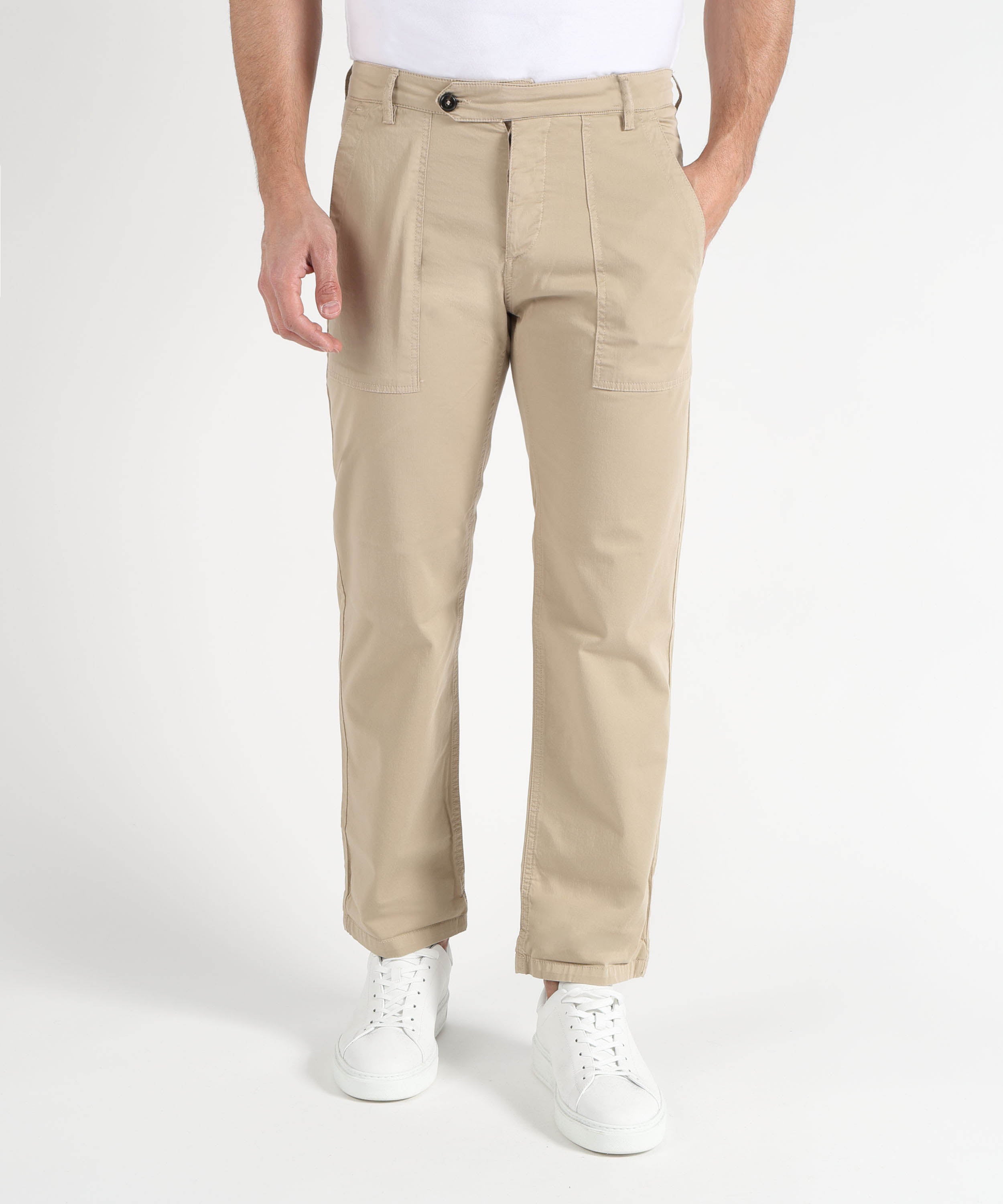 Trousers MRN Men’s Stretch Cotton Work Trousers Beige | MRN