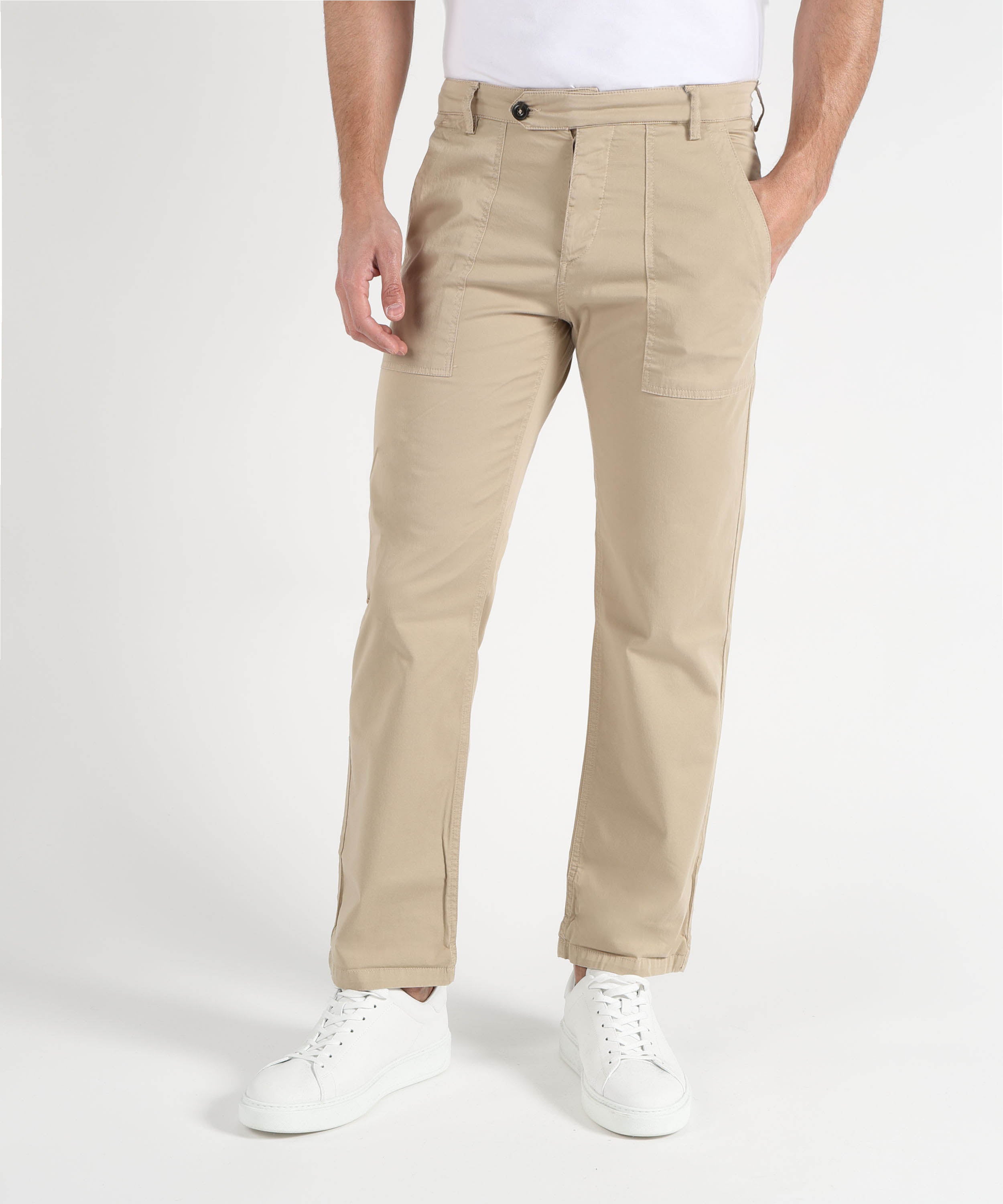 Trousers MRN Men’s Stretch Cotton Work Trousers Beige | MRN