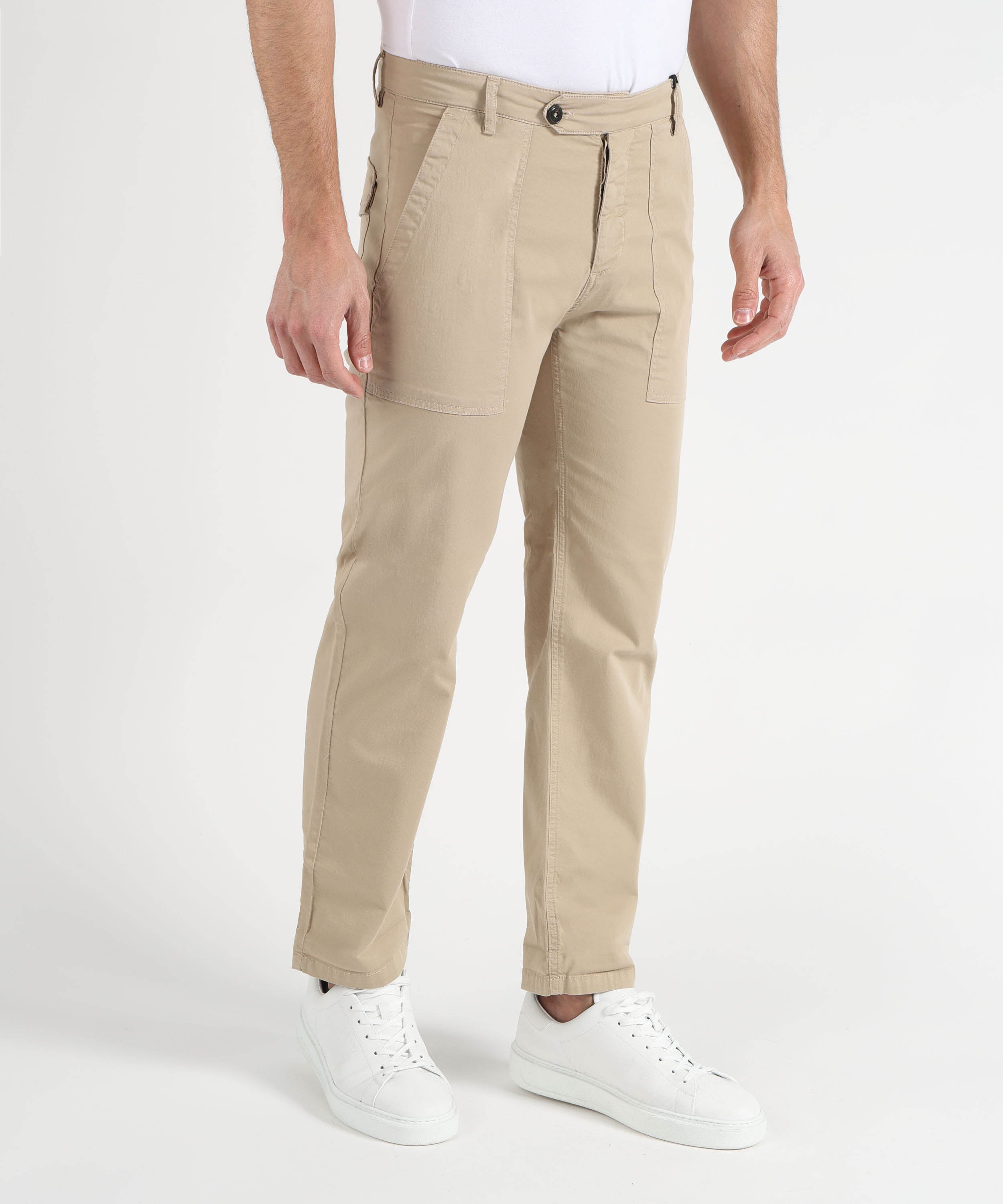 Trousers MRN Men’s Stretch Cotton Work Trousers Beige | MRN