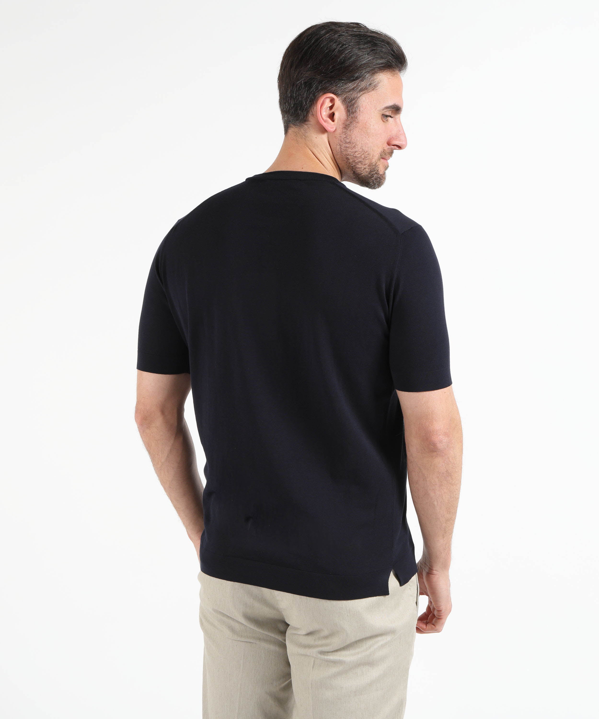 T-shirt FILIPPO DE LAURENTIIS T-shirt in crêpe di cotone Navy | FILIPPO DE LAURENTIIS