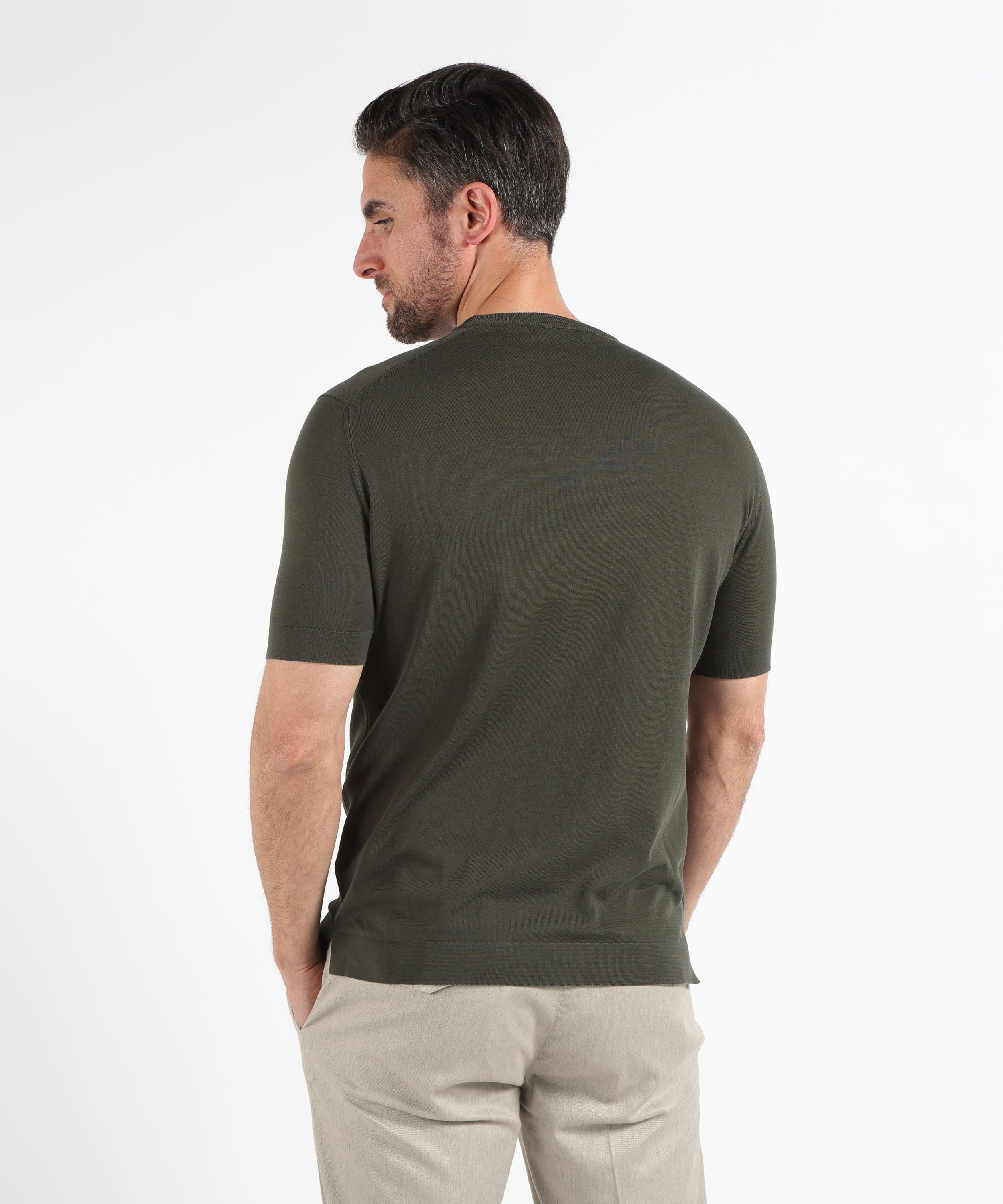 T-shirt FILIPPO DE LAURENTIIS T-shirt in crêpe di cotone Militare | FILIPPO DE LAURENTIIS