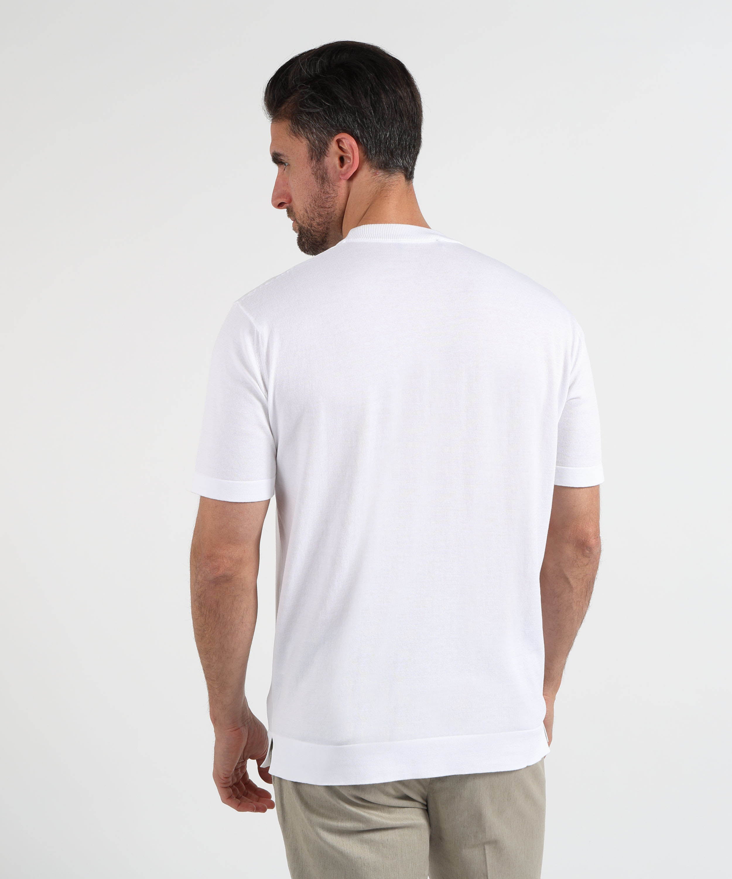 T-shirt FILIPPO DE LAURENTIIS Maglia Girocollo in Filo di Cotone – Stile Casual Bianco ottico | FILIPPO DE LAURENTIIS