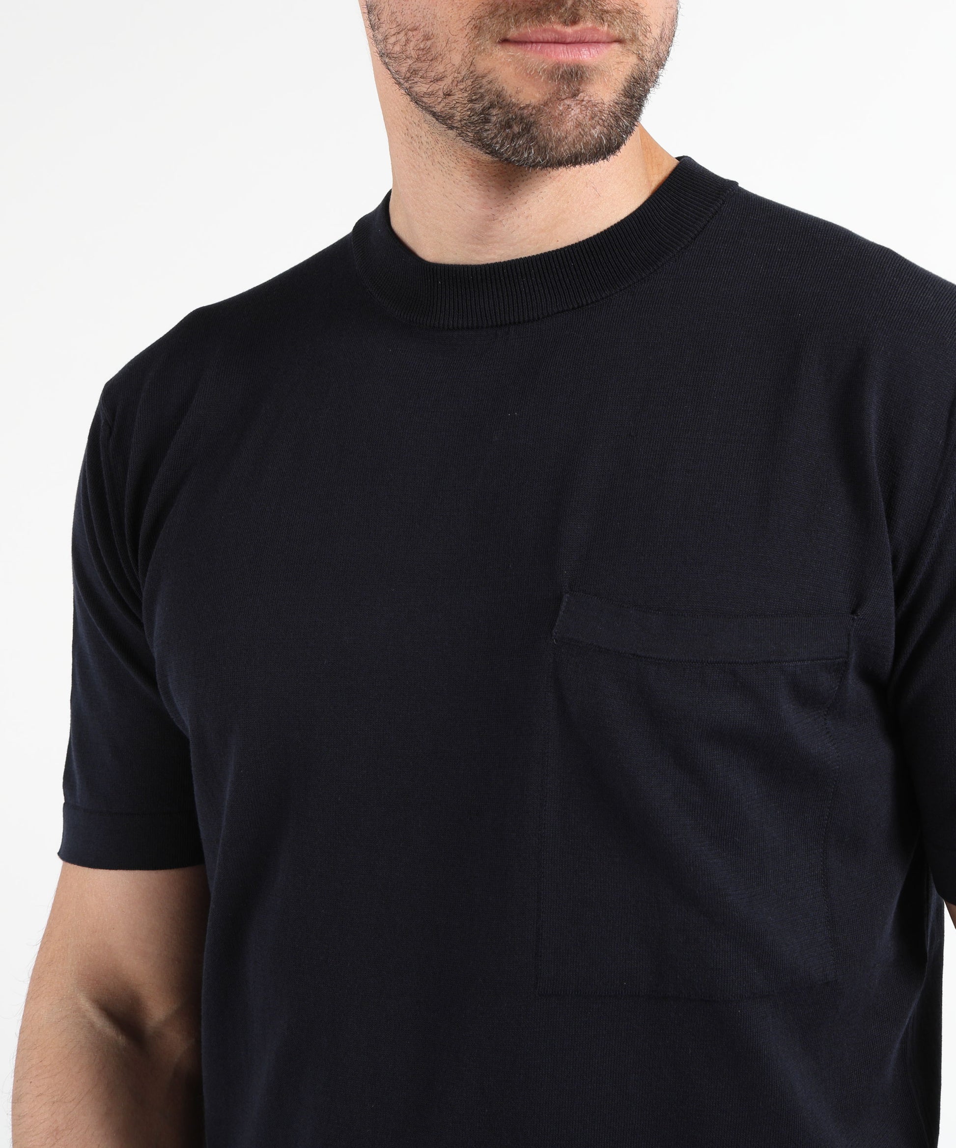 T-shirts FILIPPO DE LAURENTIIS Crew Neck Cotton Knit Sweater – Casual Style Navy | FILIPPO DE LAURENTIIS
