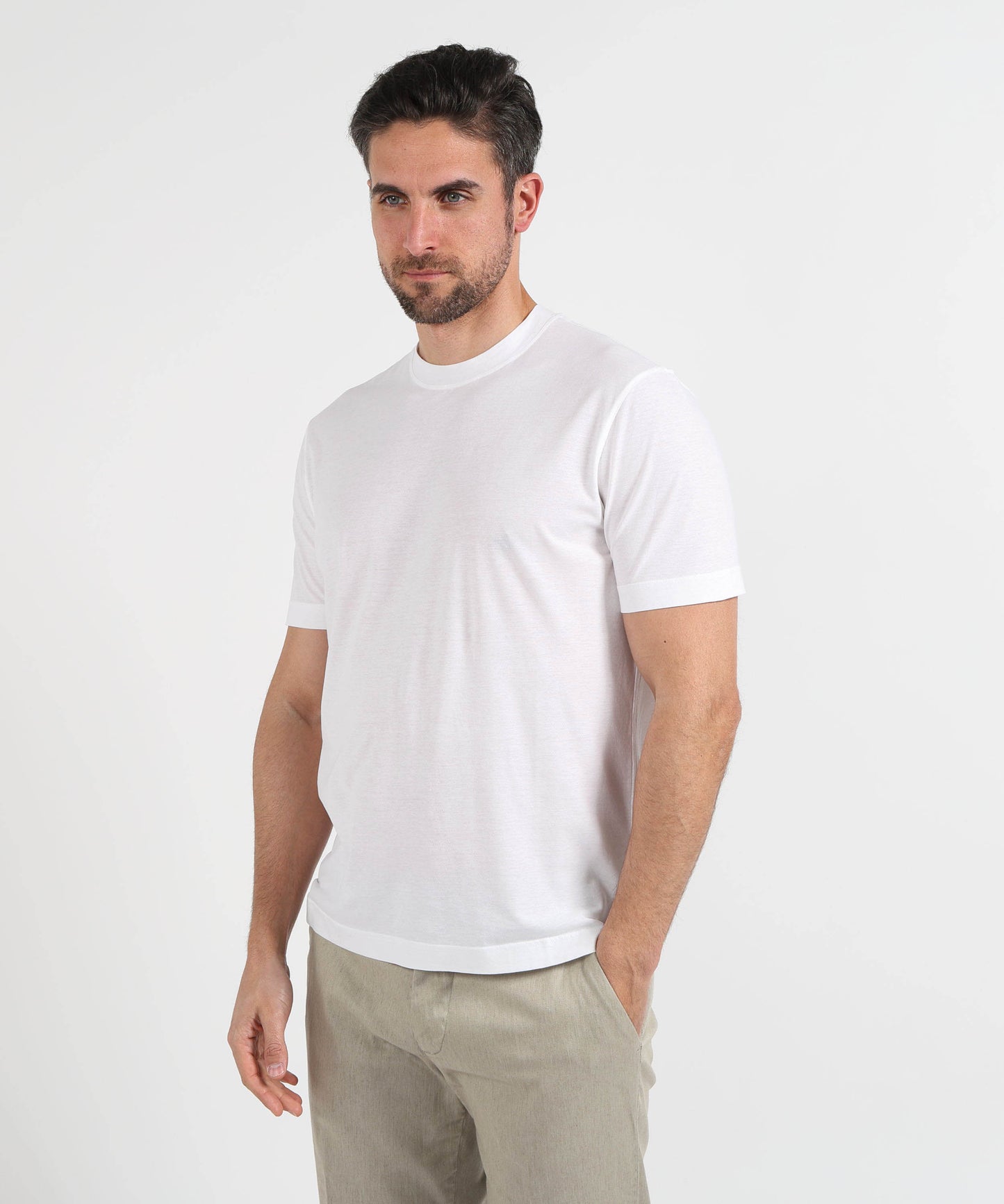 FILIPPO DE LAURENTIIS Short-sleeve T-shirt in crepe cotton