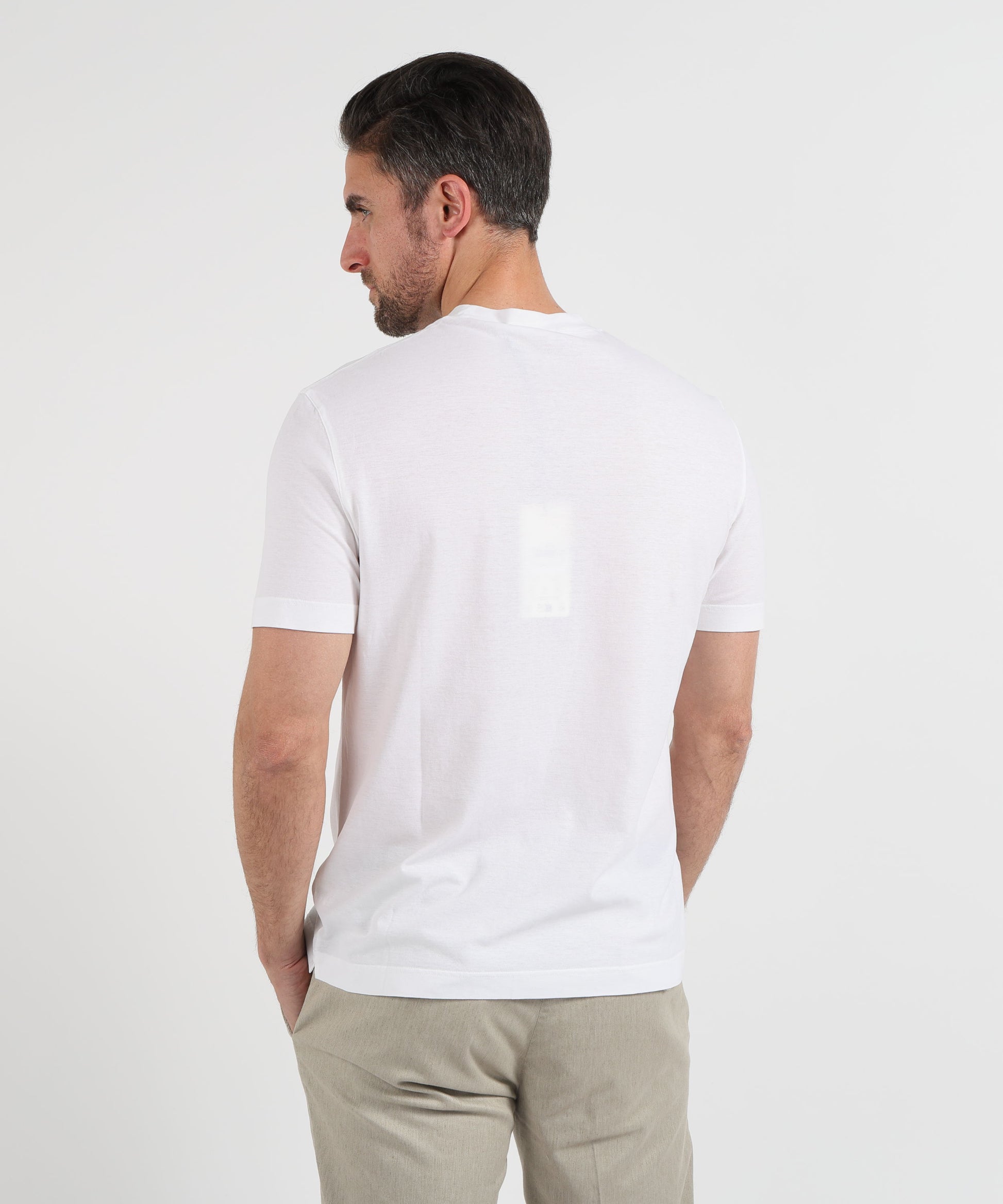 T-shirts FILIPPO DE LAURENTIIS Short-sleeve T-shirt in crepe cotton Bianco ottico | FILIPPO DE LAURENTIIS