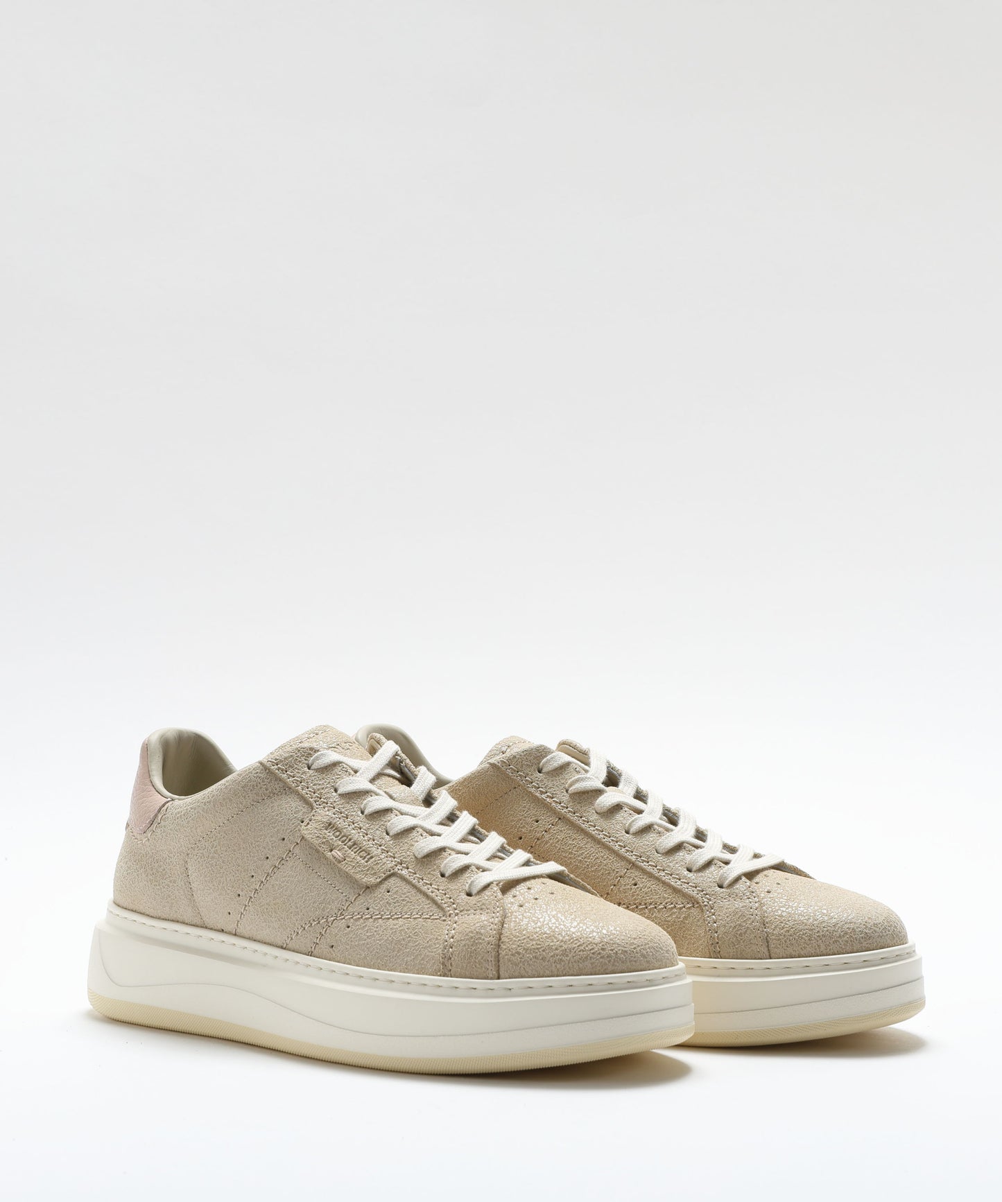 WOOLRICH Sneakers in Pelle Abrasiva – Dettagli Rosa e Logo