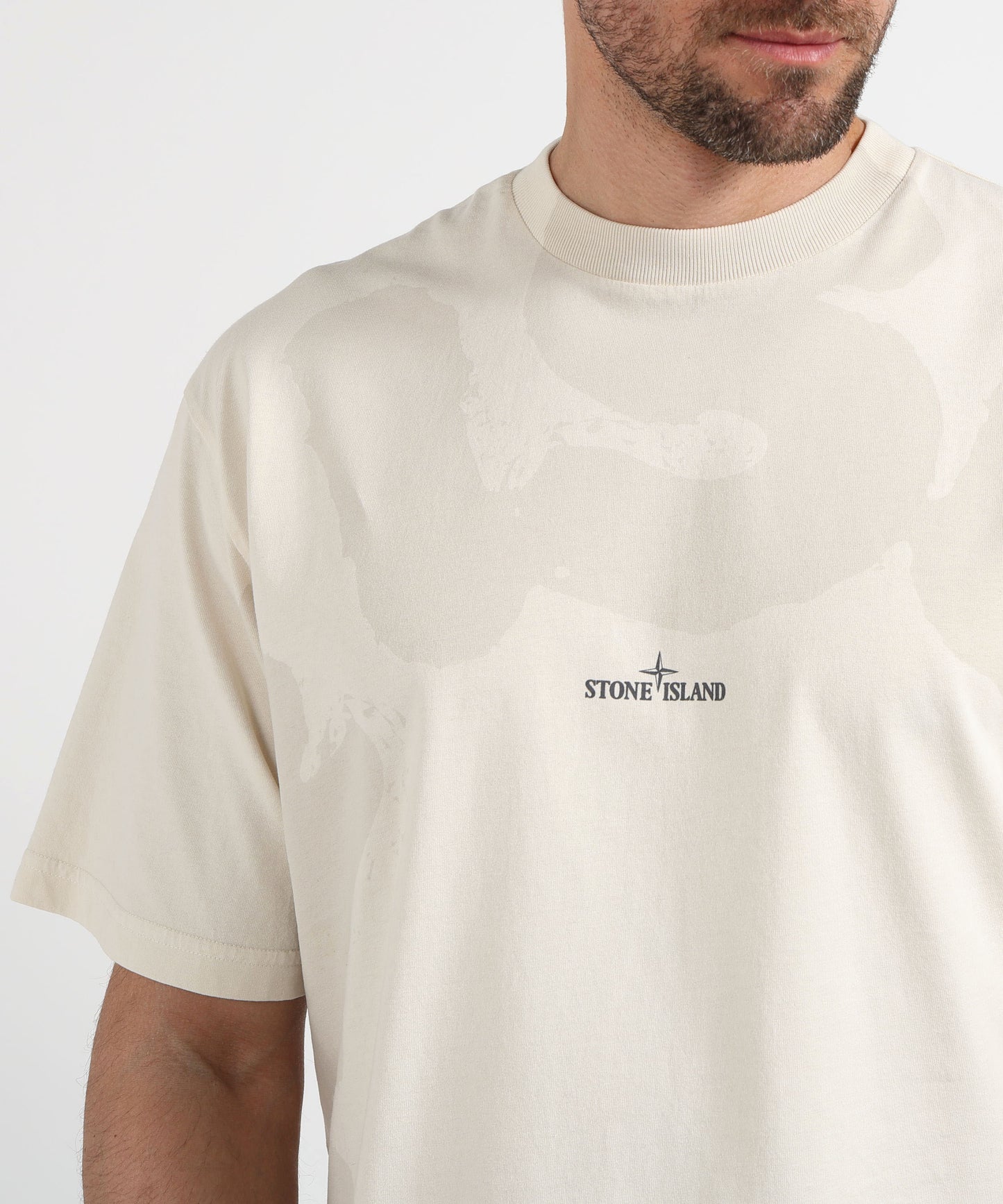 STONE ISLAND COMBED ORGANIC COTTON JERSEY - T-shirt vestibilità regular con stampa ‘Whirlwind Type’